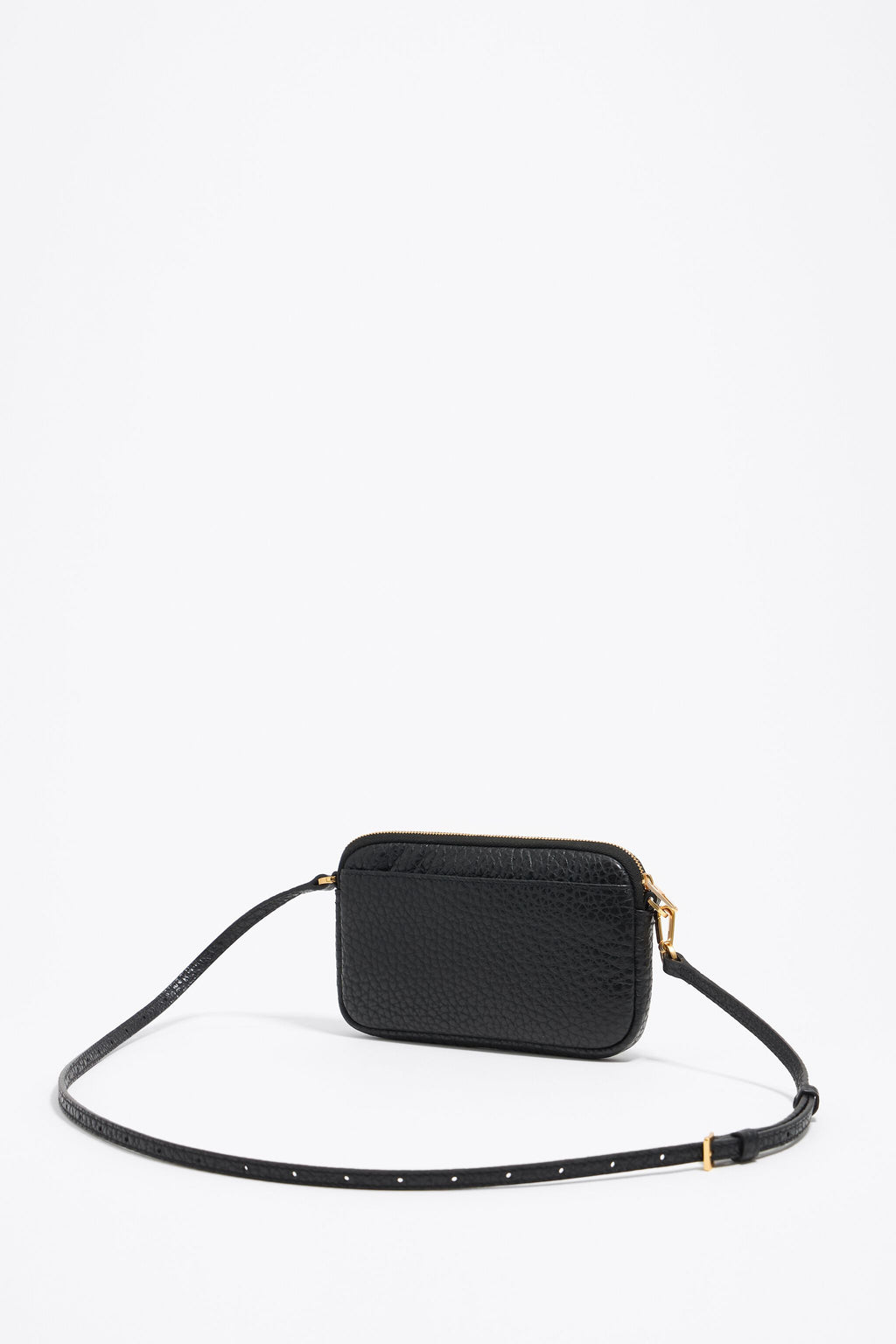 Black leather mini crossbody bag