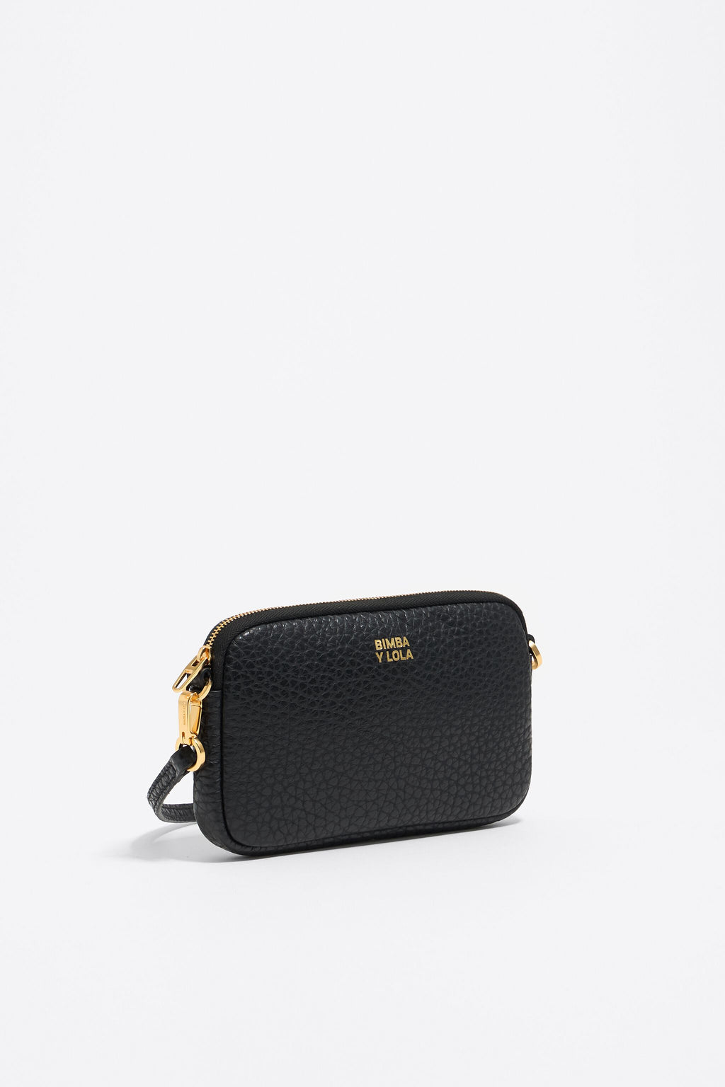 Black leather mini crossbody bag