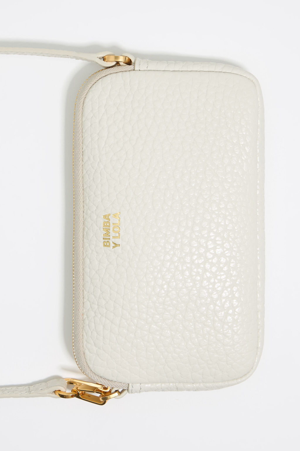 Mini off-white leather crossbody bag