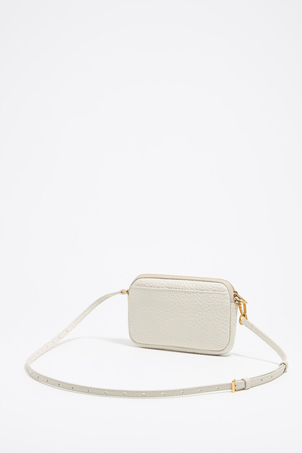 Mini off-white leather crossbody bag