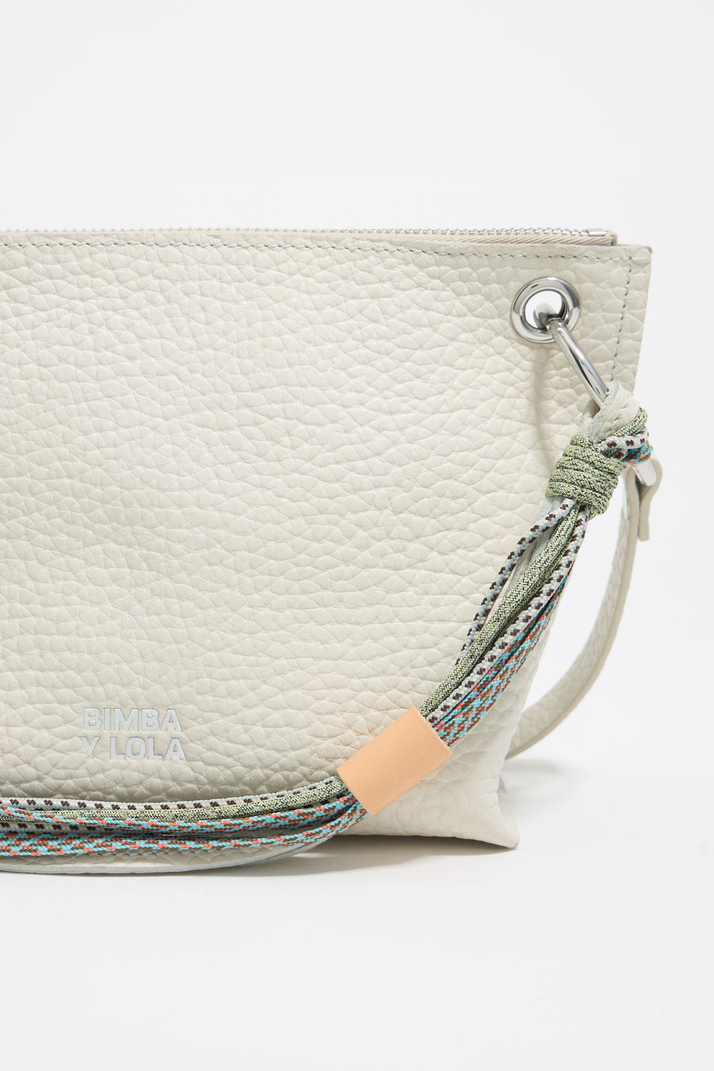 Medium off-white leather trapezium bag