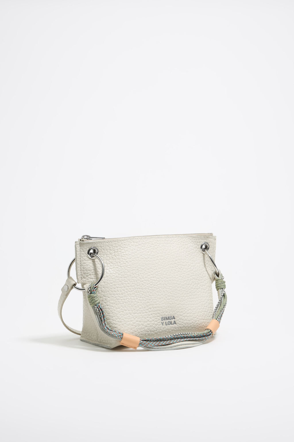 Medium off-white leather trapezium bag