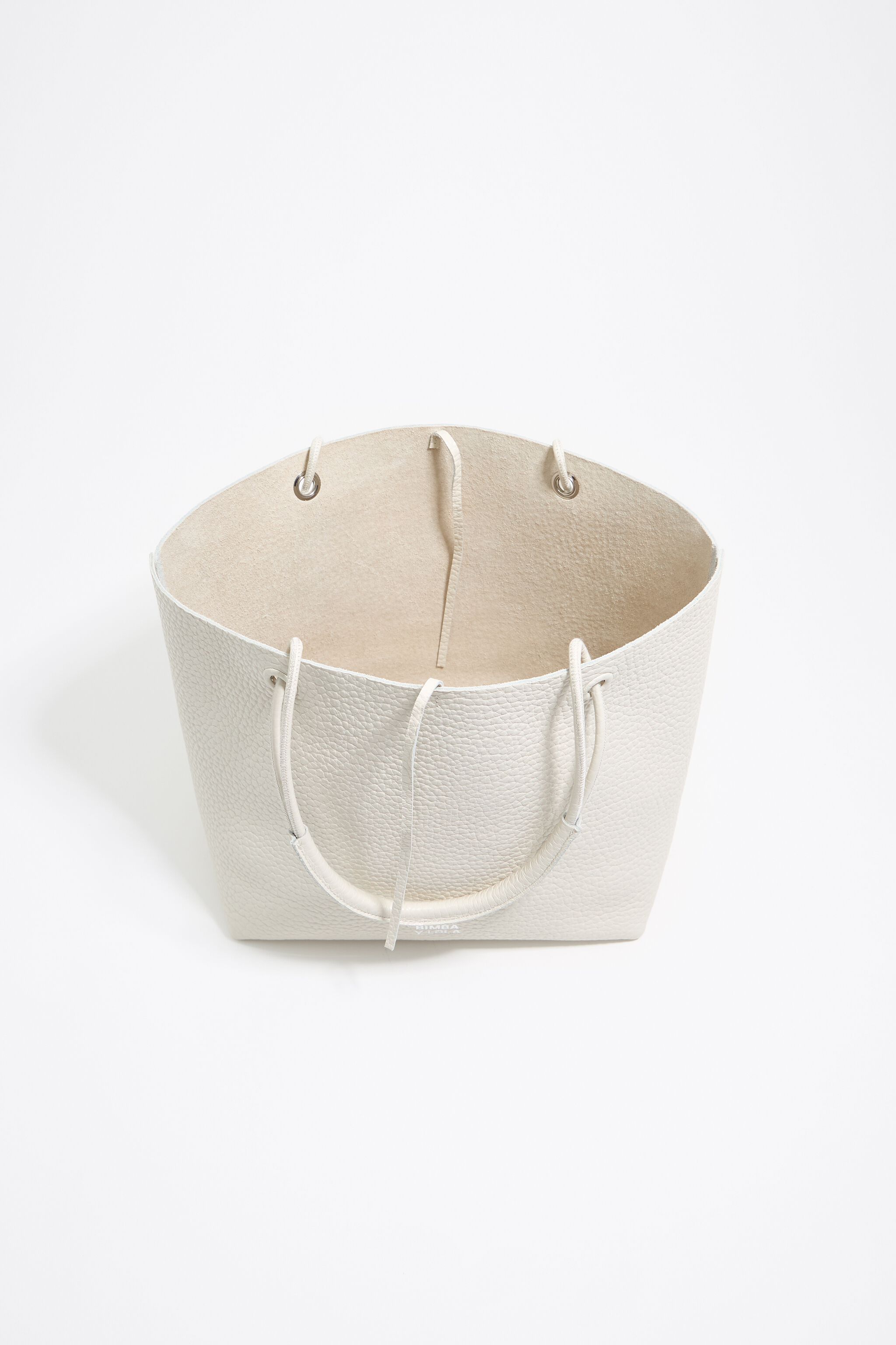 Medium off-white leather shopper bag