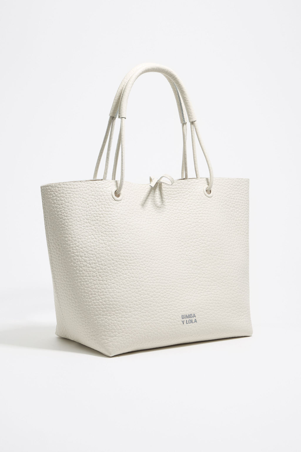 Medium off-white leather shopper bag