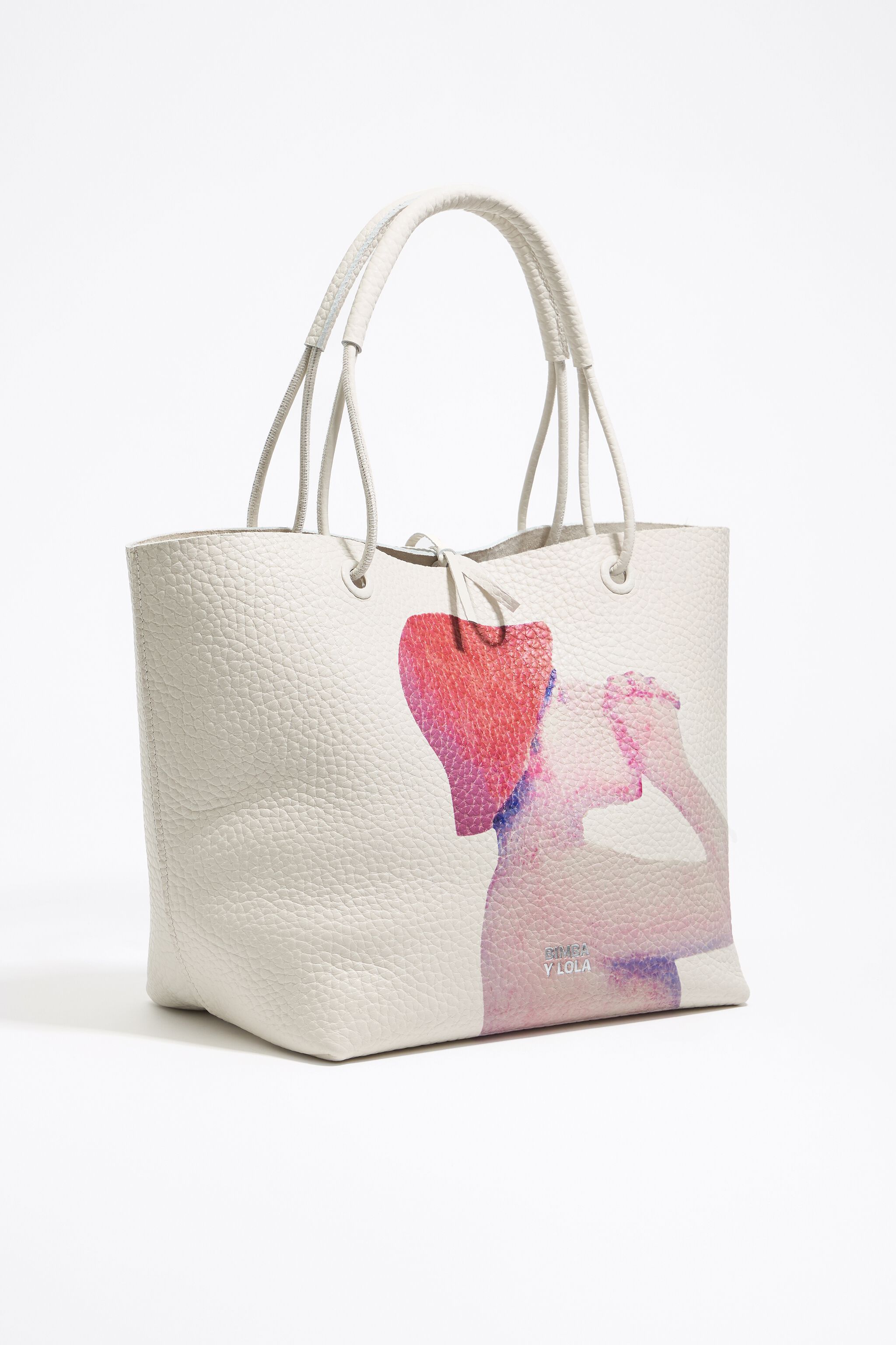 Medium off-white leather handbag