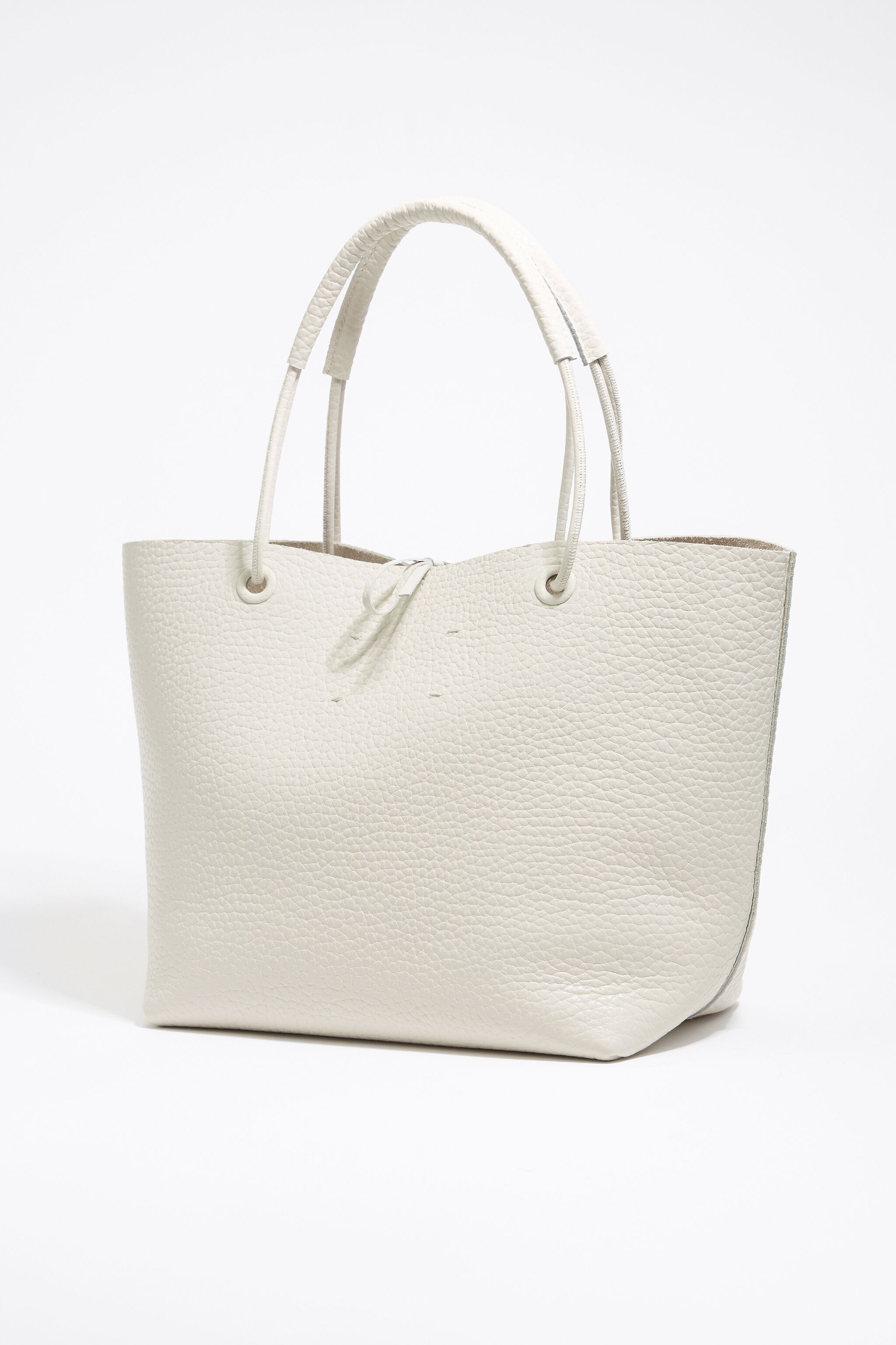 Medium off-white leather handbag