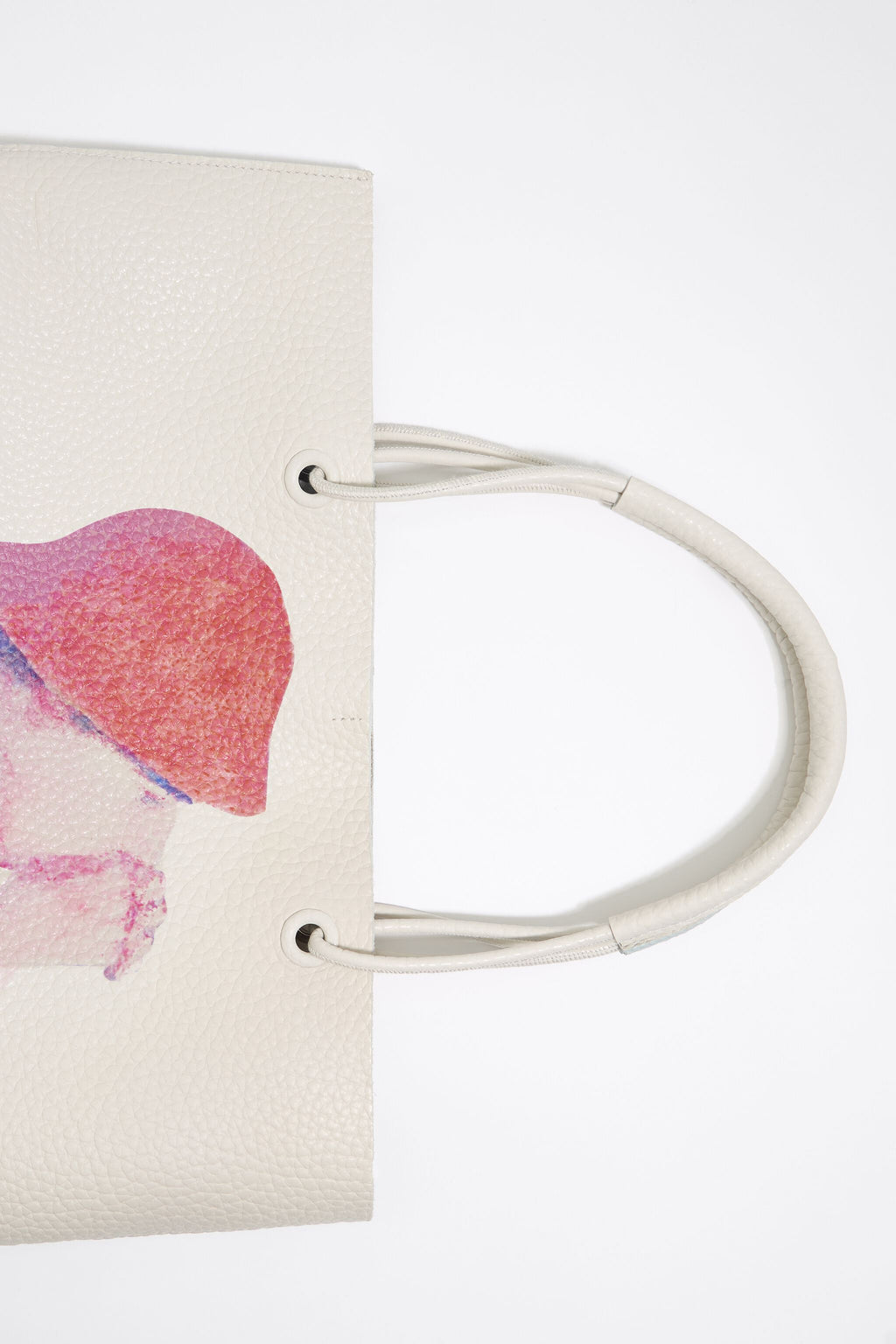 Medium off-white leather handbag