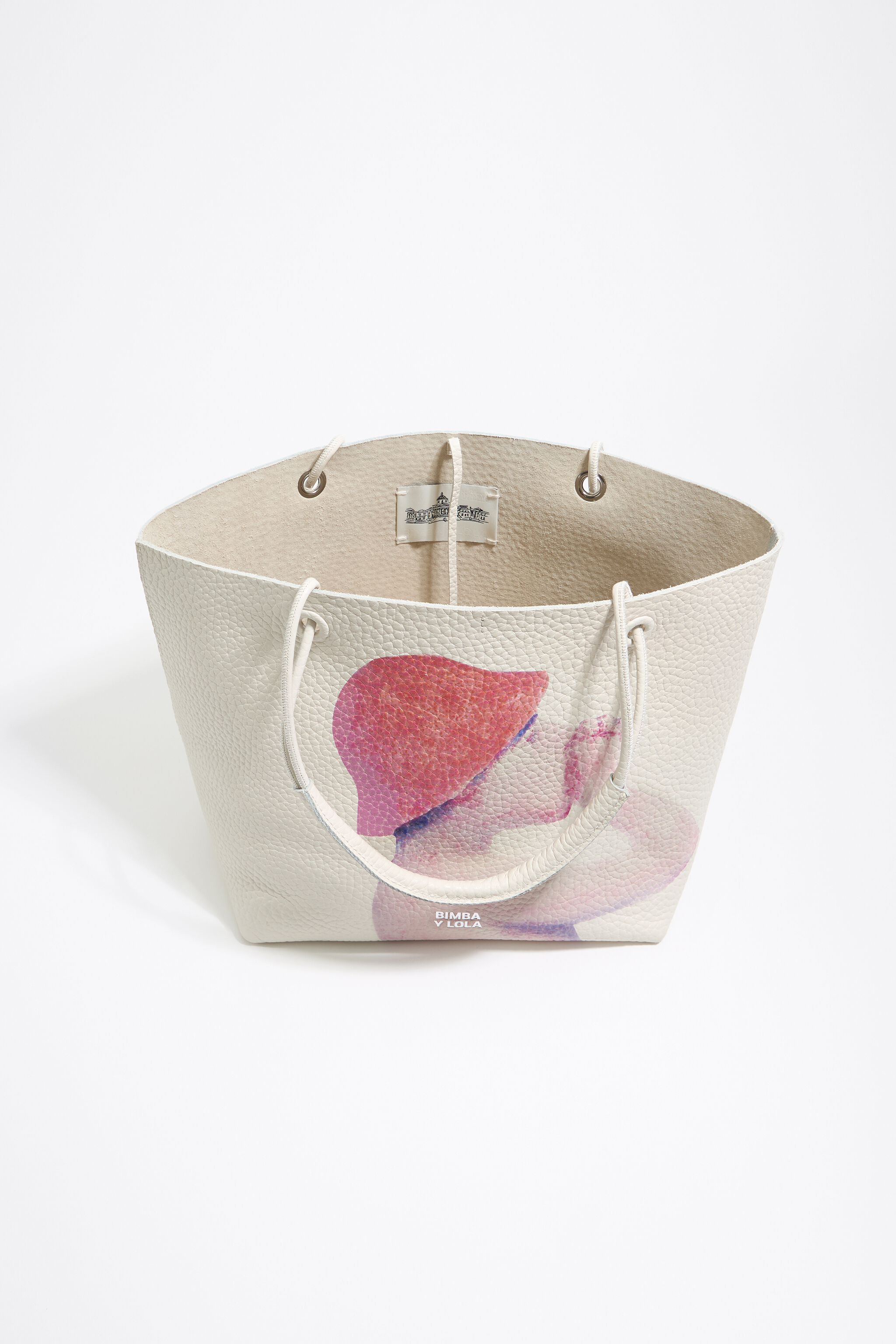 Medium off-white leather handbag