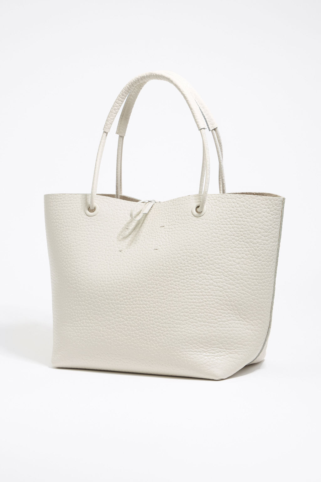 Medium off-white leather handbag