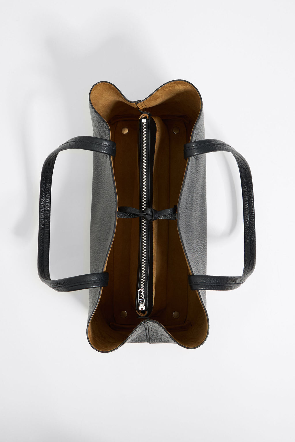 Large black leather Chihuahua shopper bag