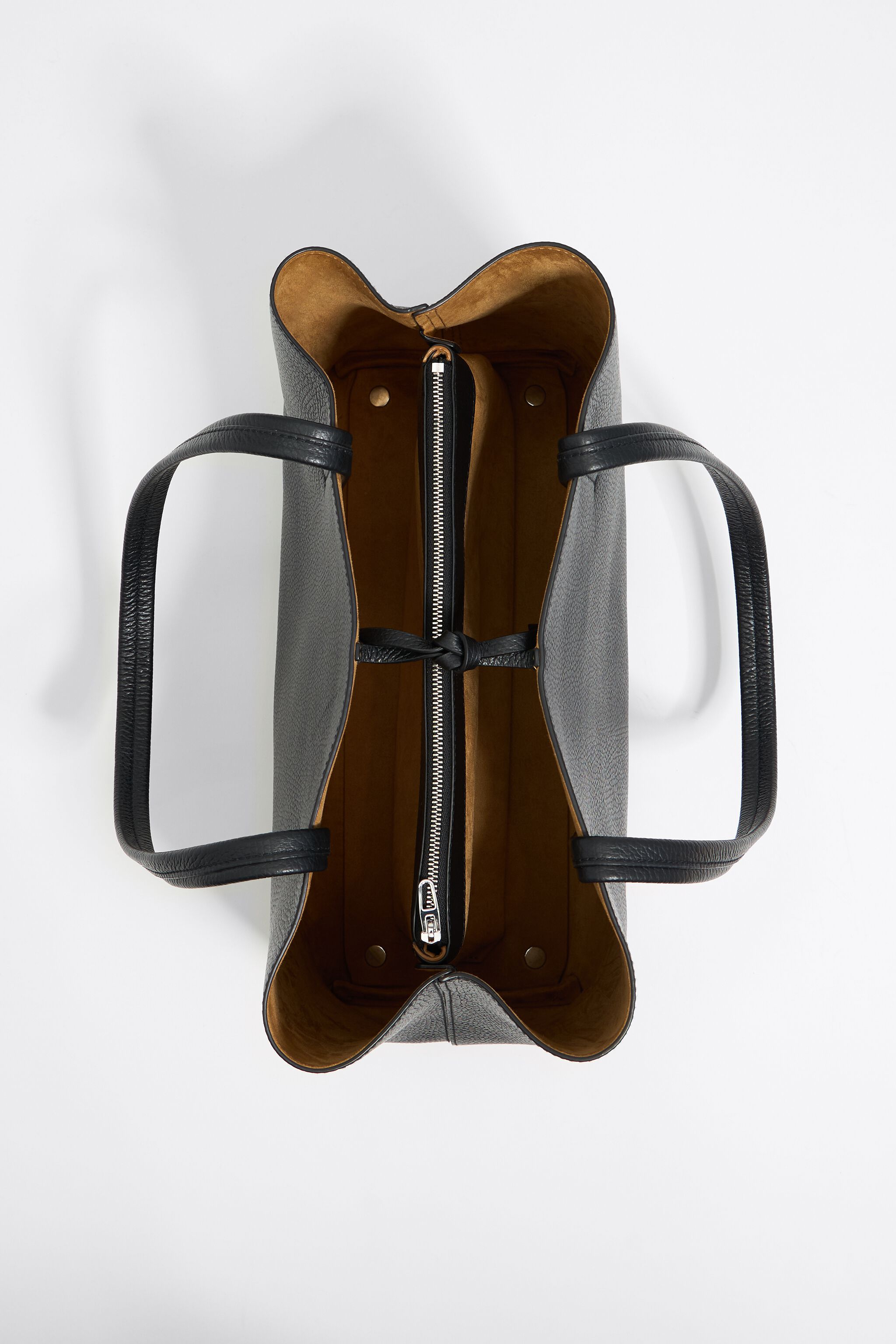 Large black leather Chihuahua shopper bag