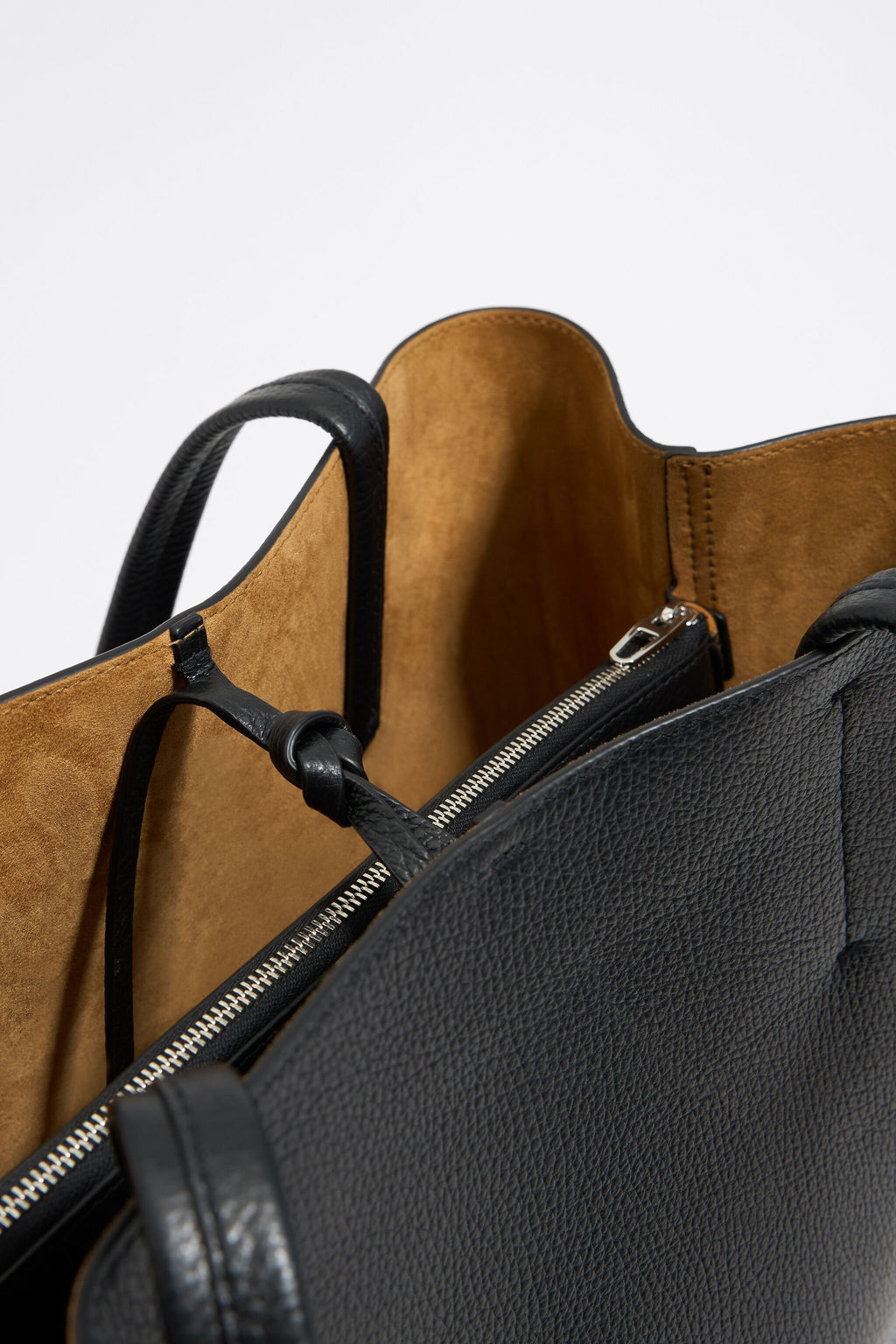 Large black leather Chihuahua shopper bag