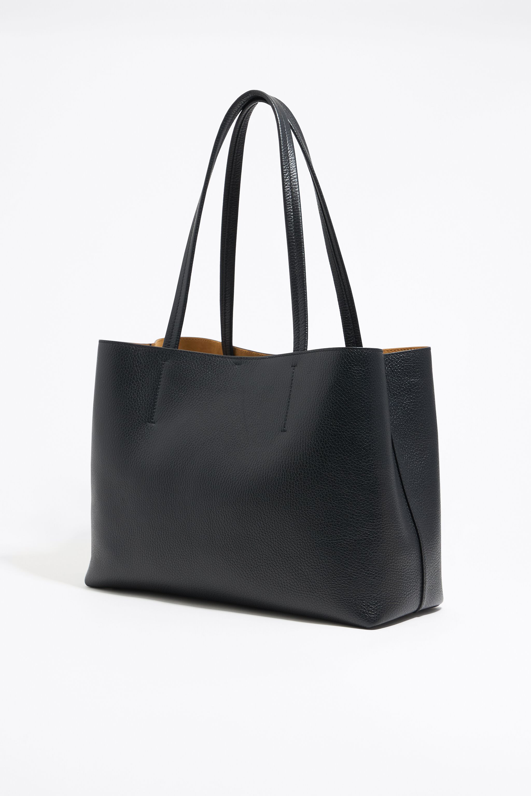 Large black leather Chihuahua shopper bag