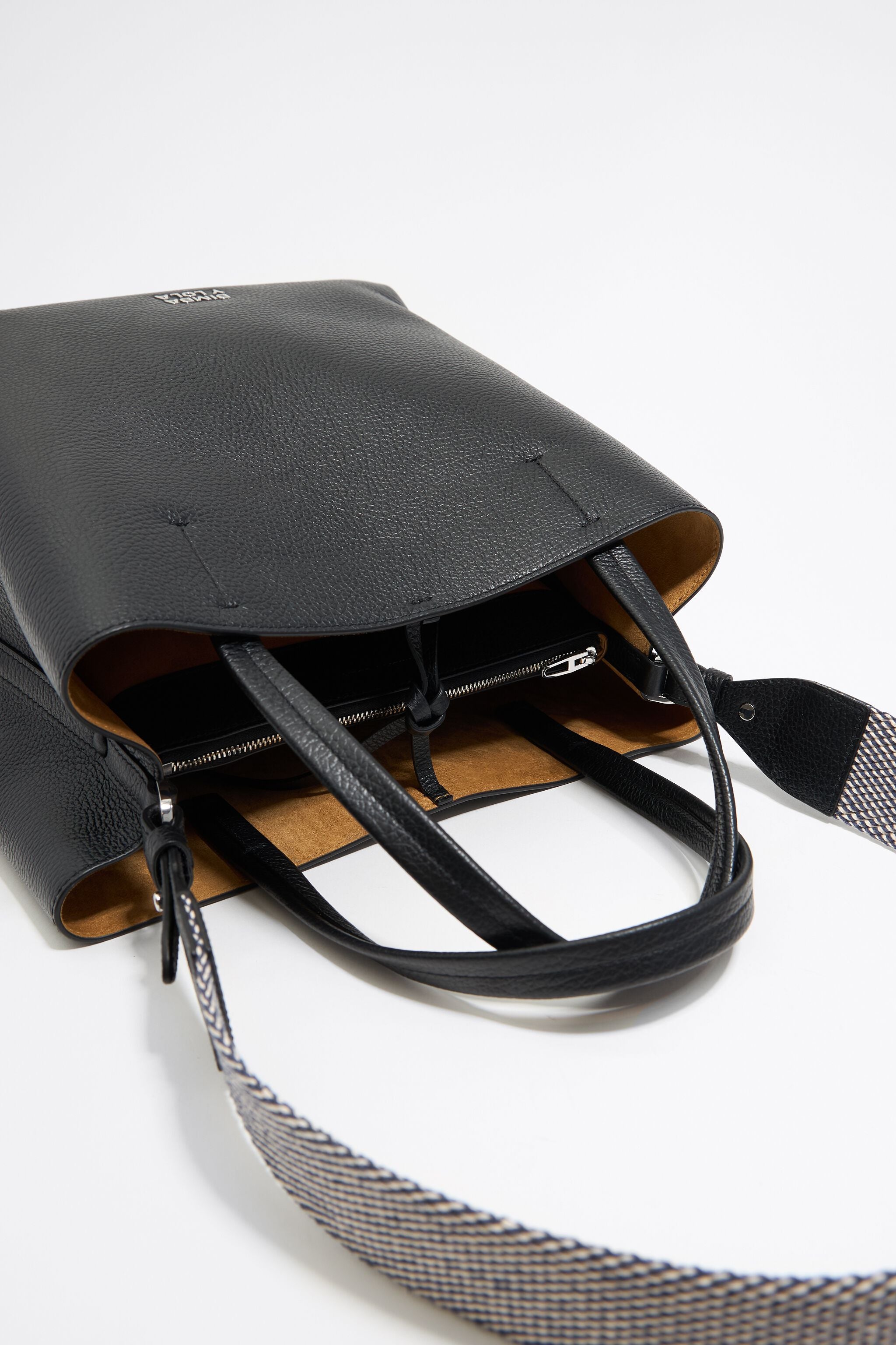 Large black leather Chihuahua bag