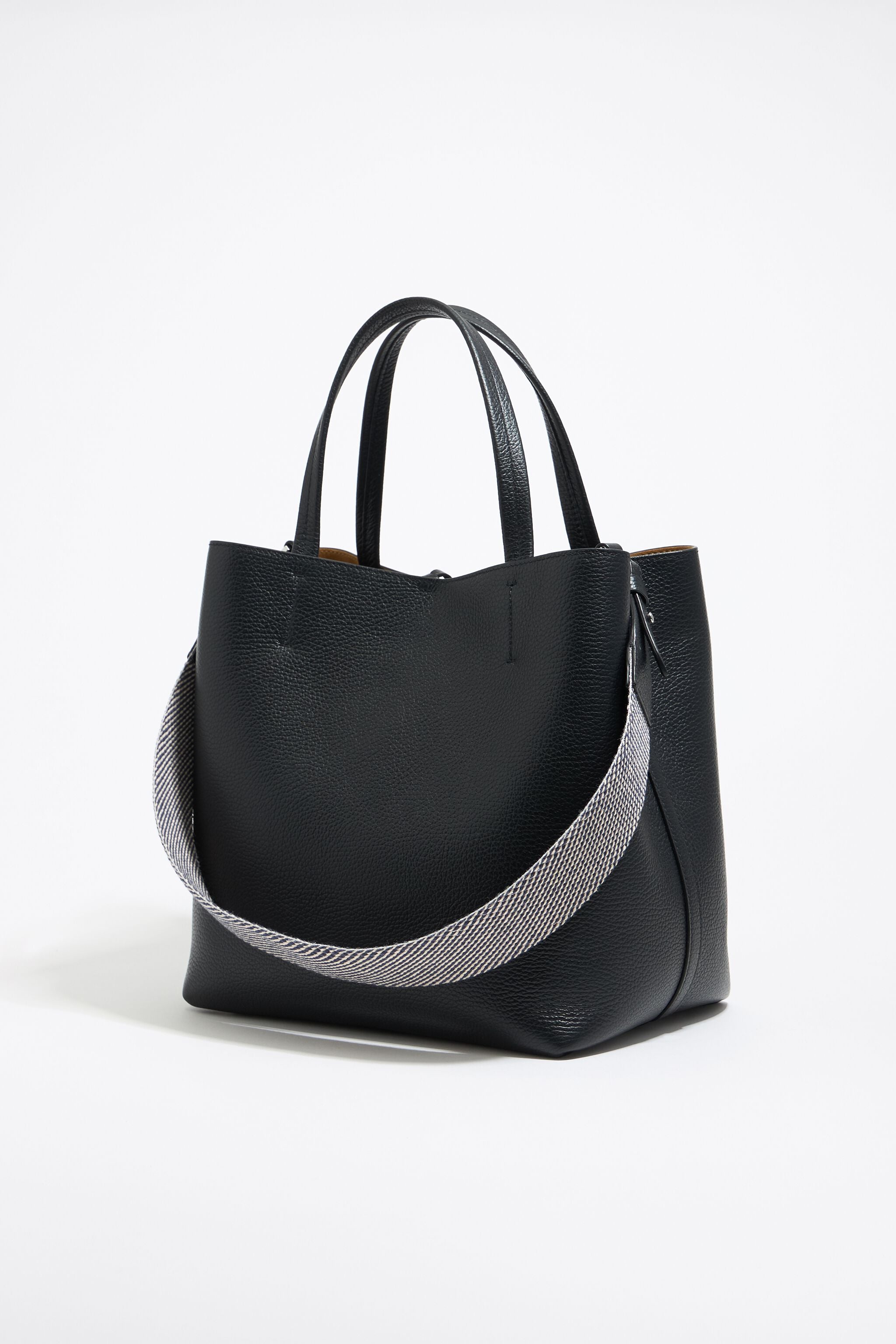 Large black leather Chihuahua bag