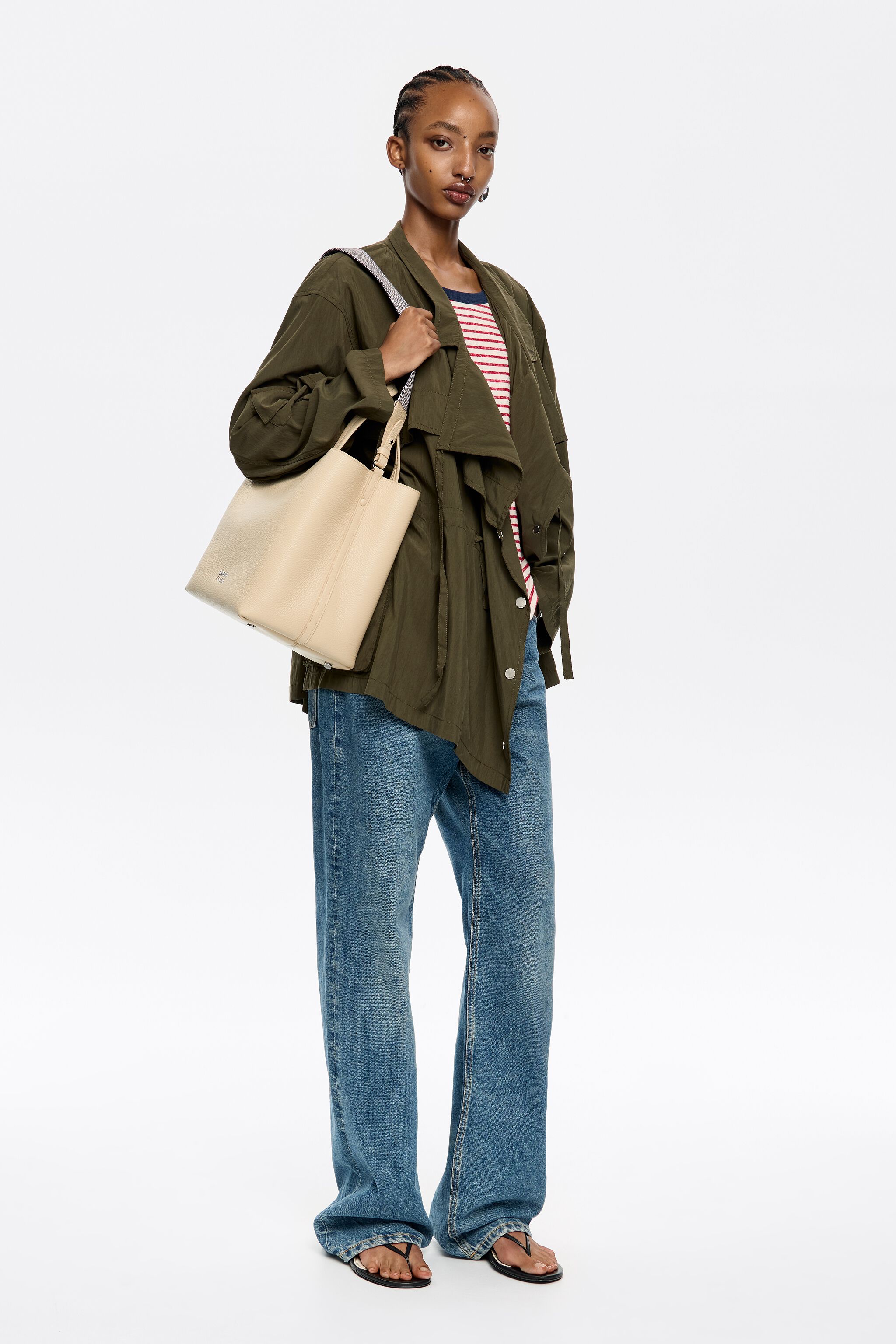 Large asparagus leather Chihuahua bag