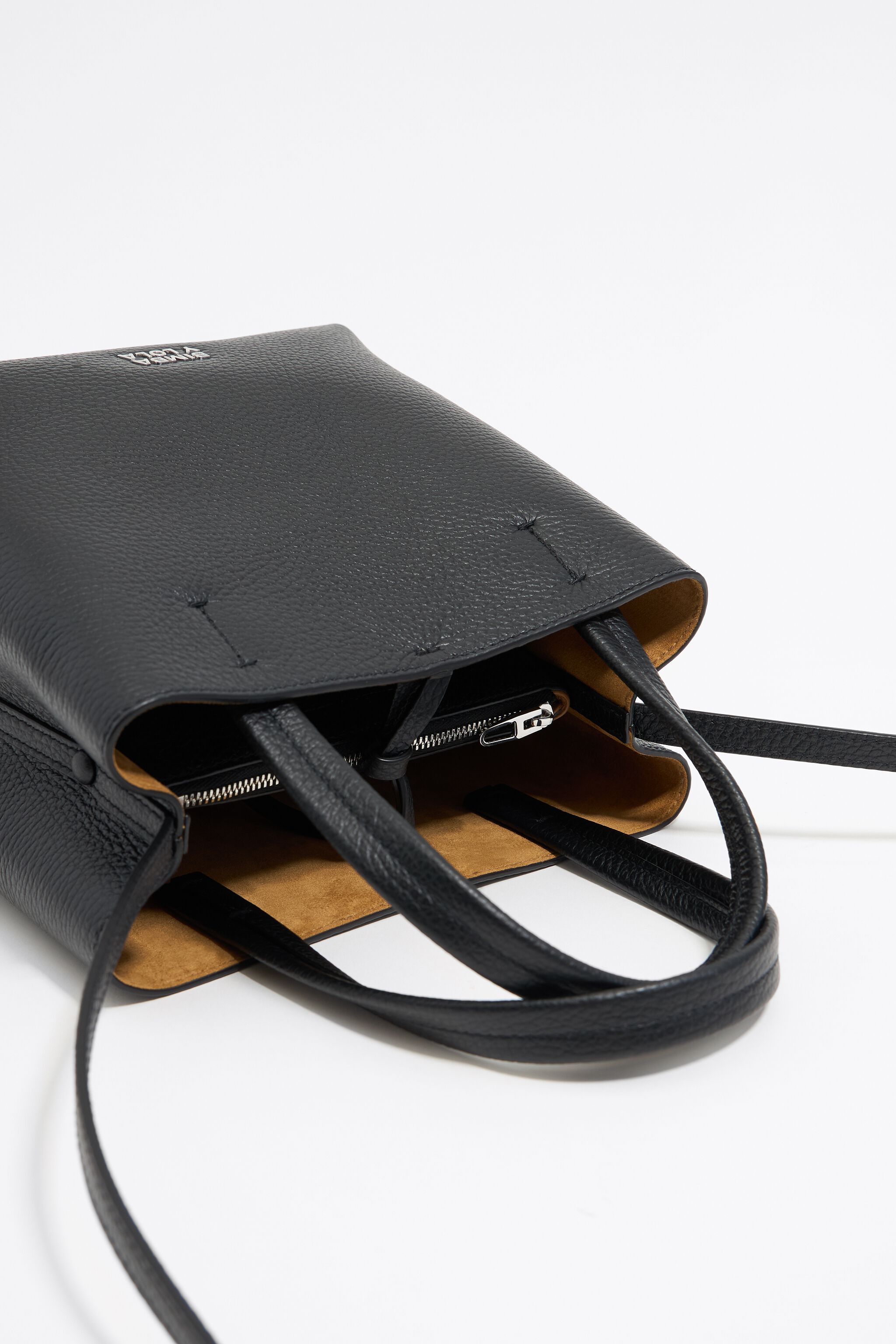 Small black leather Chihuahua bag