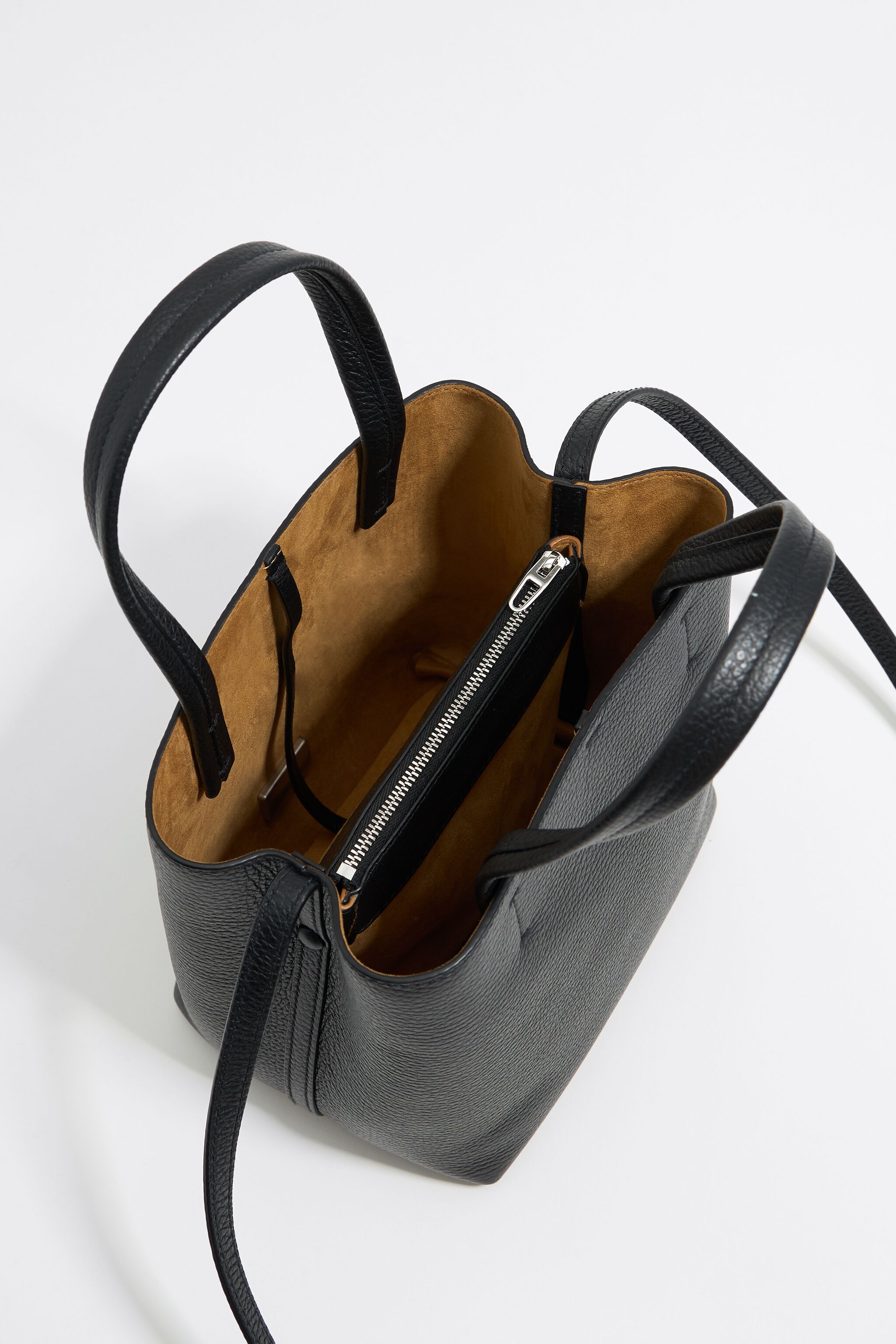 Small black leather Chihuahua bag