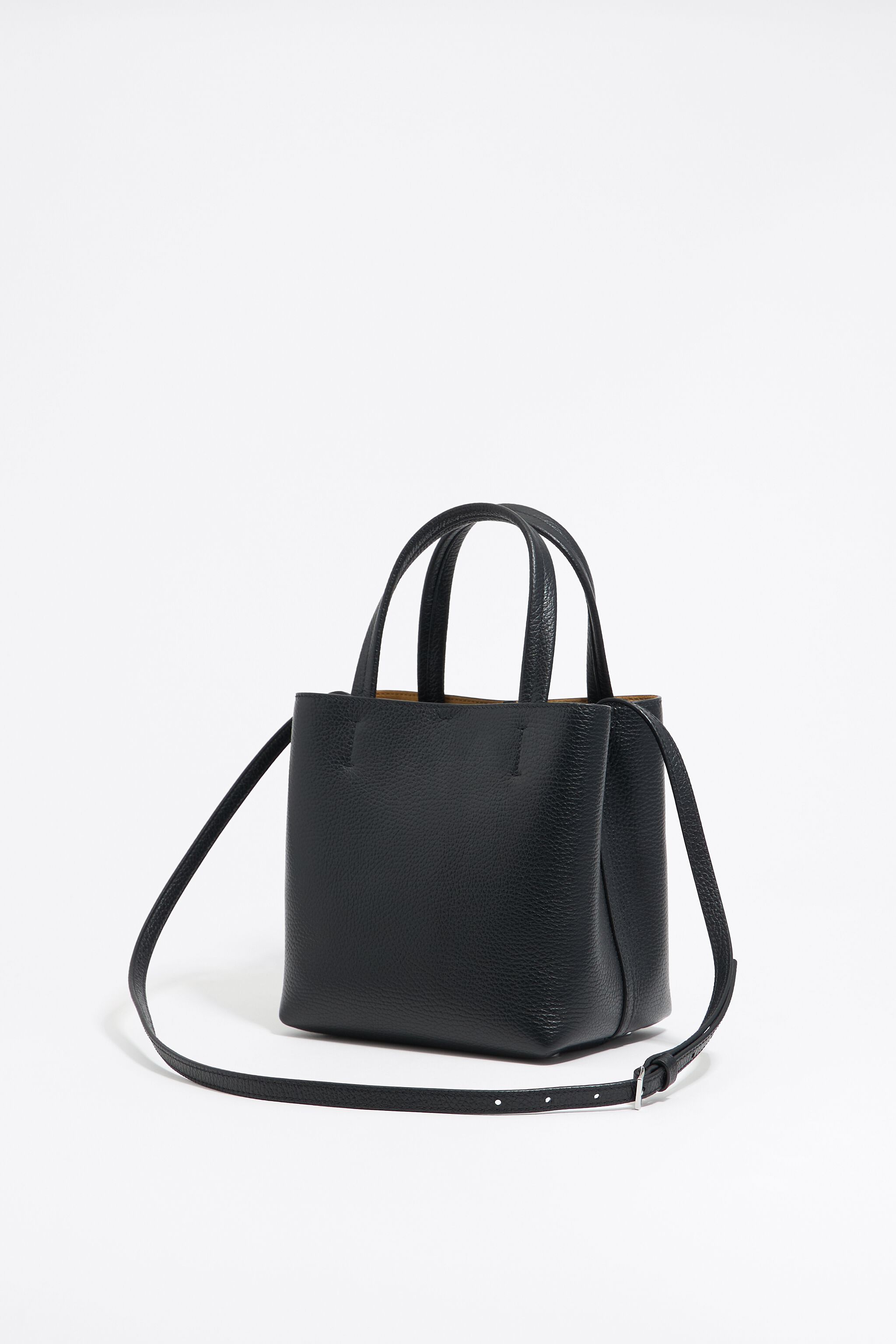 Small black leather Chihuahua bag