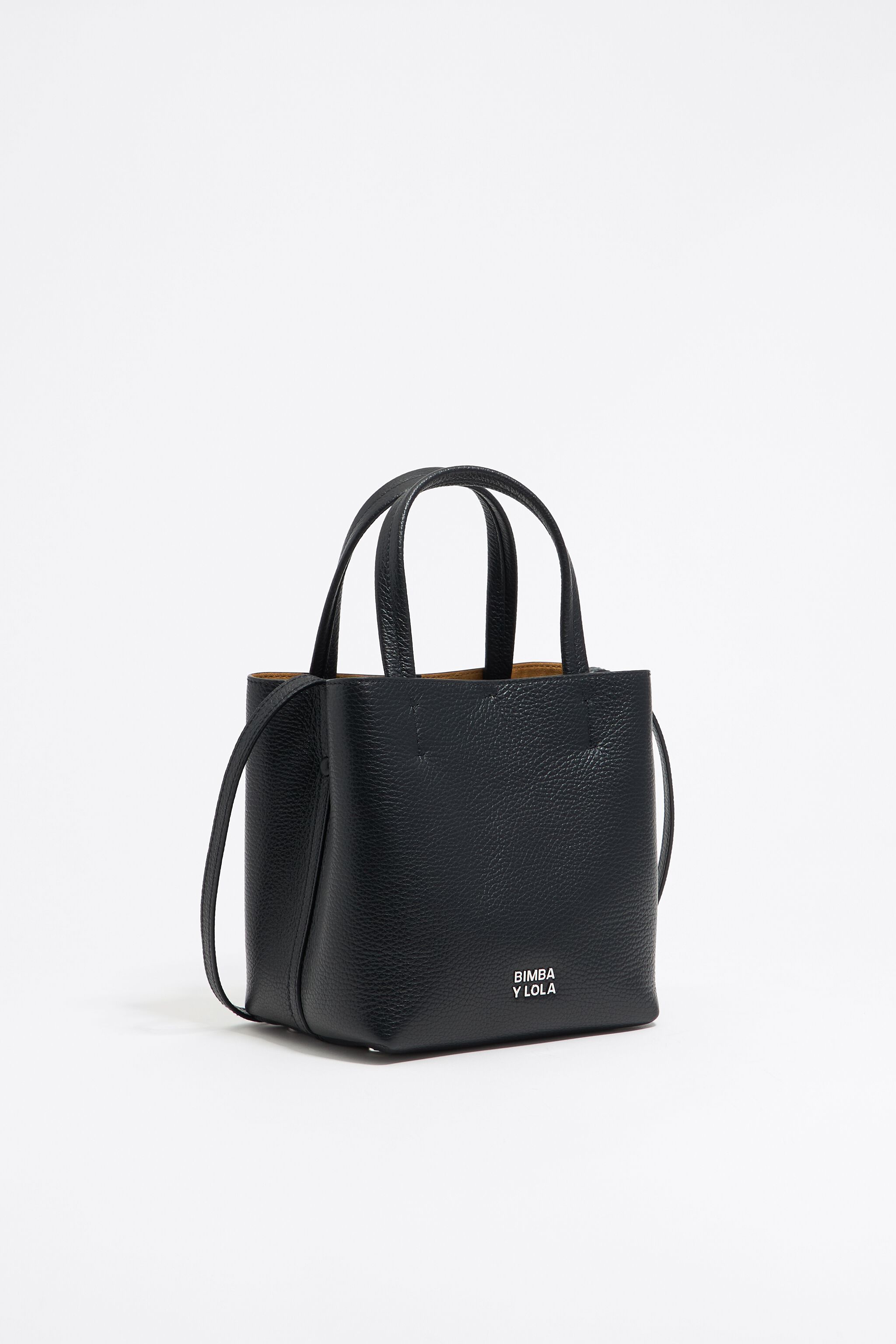 Small black leather Chihuahua bag