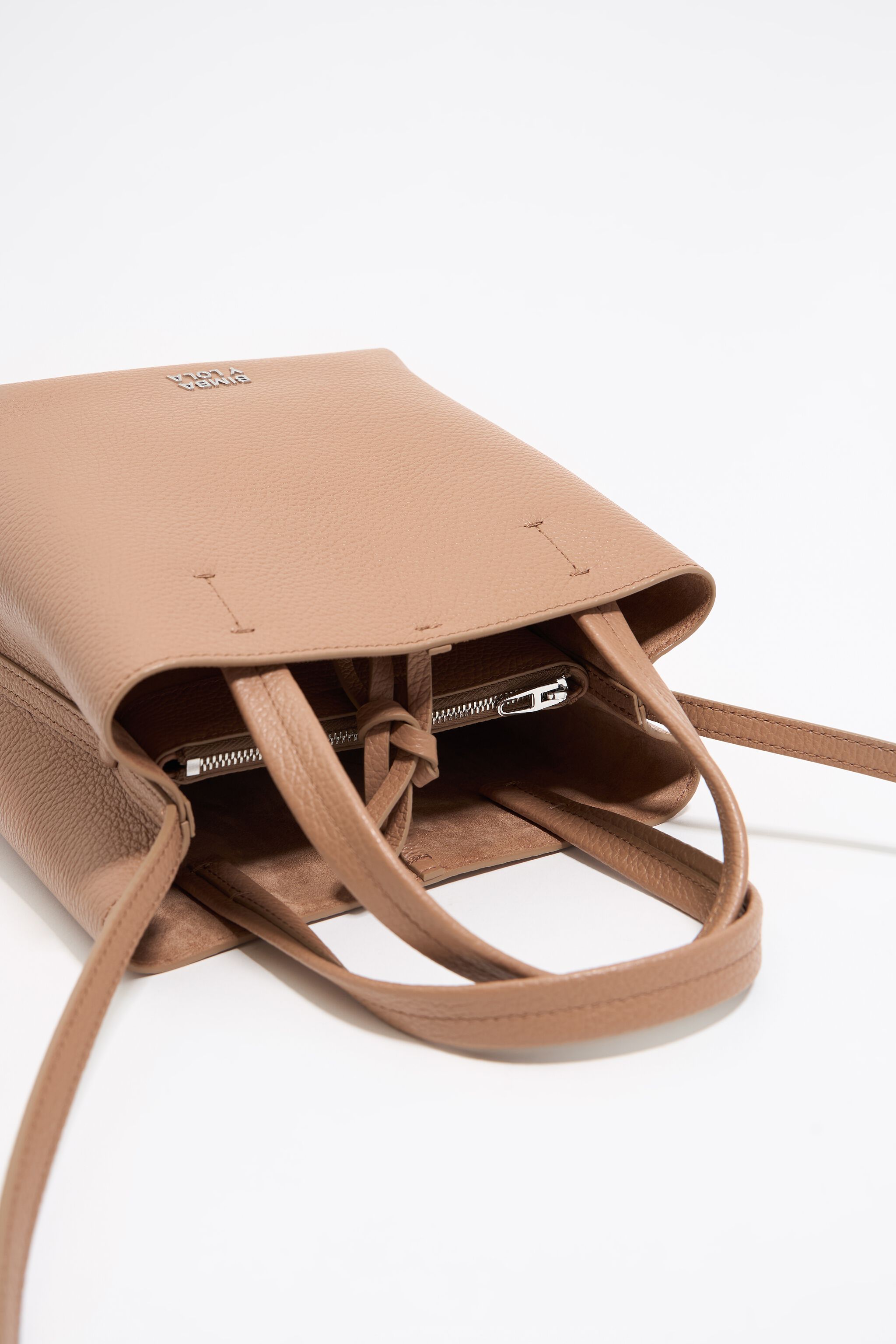 Small light brown leather Chihuahua bag