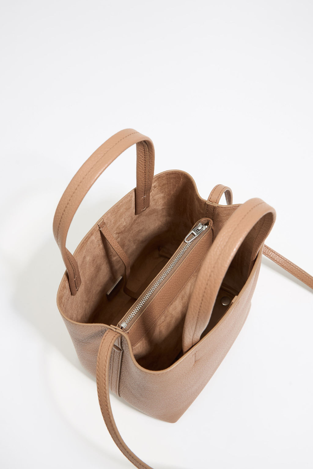 Small light brown leather Chihuahua bag