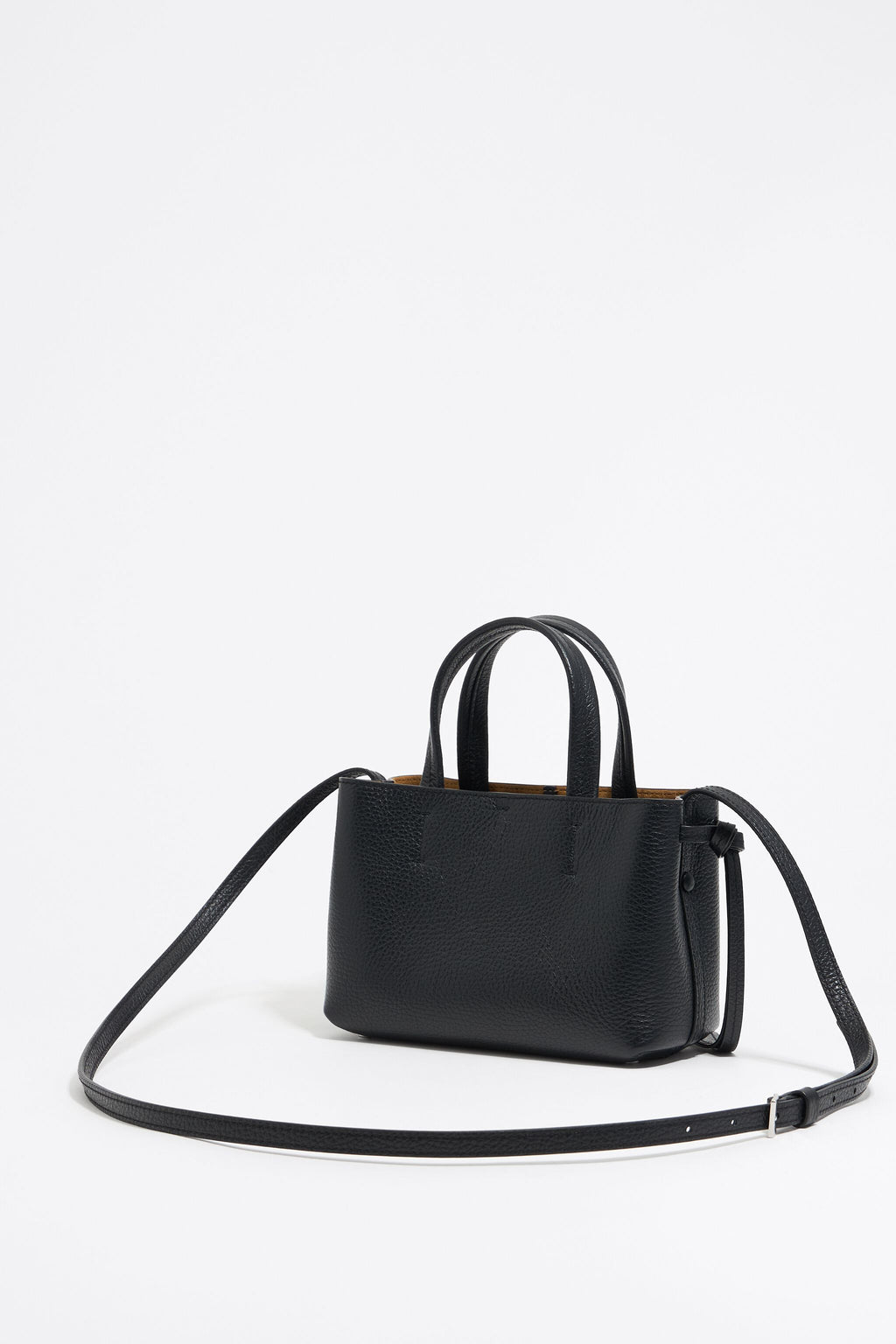 Mini black leather Chihuahua bag