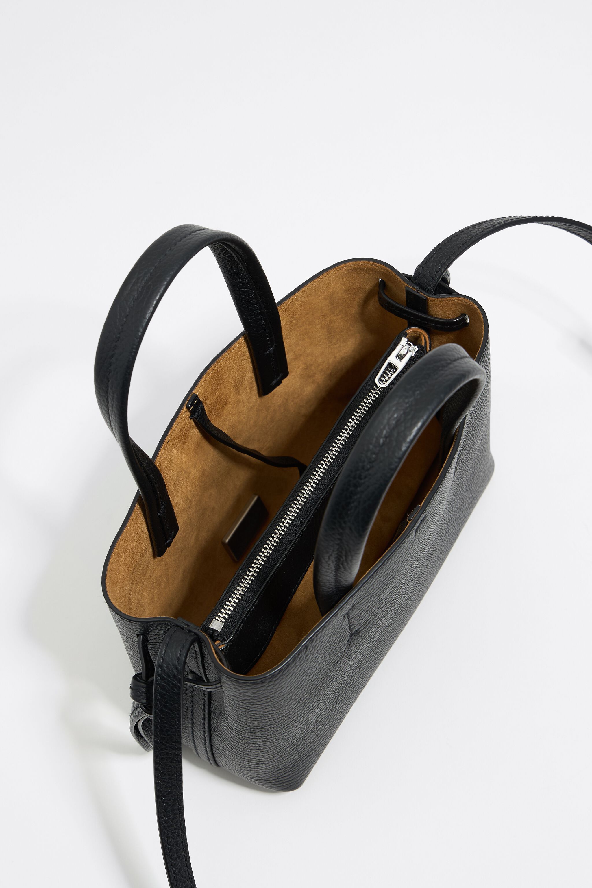 Mini black leather Chihuahua bag