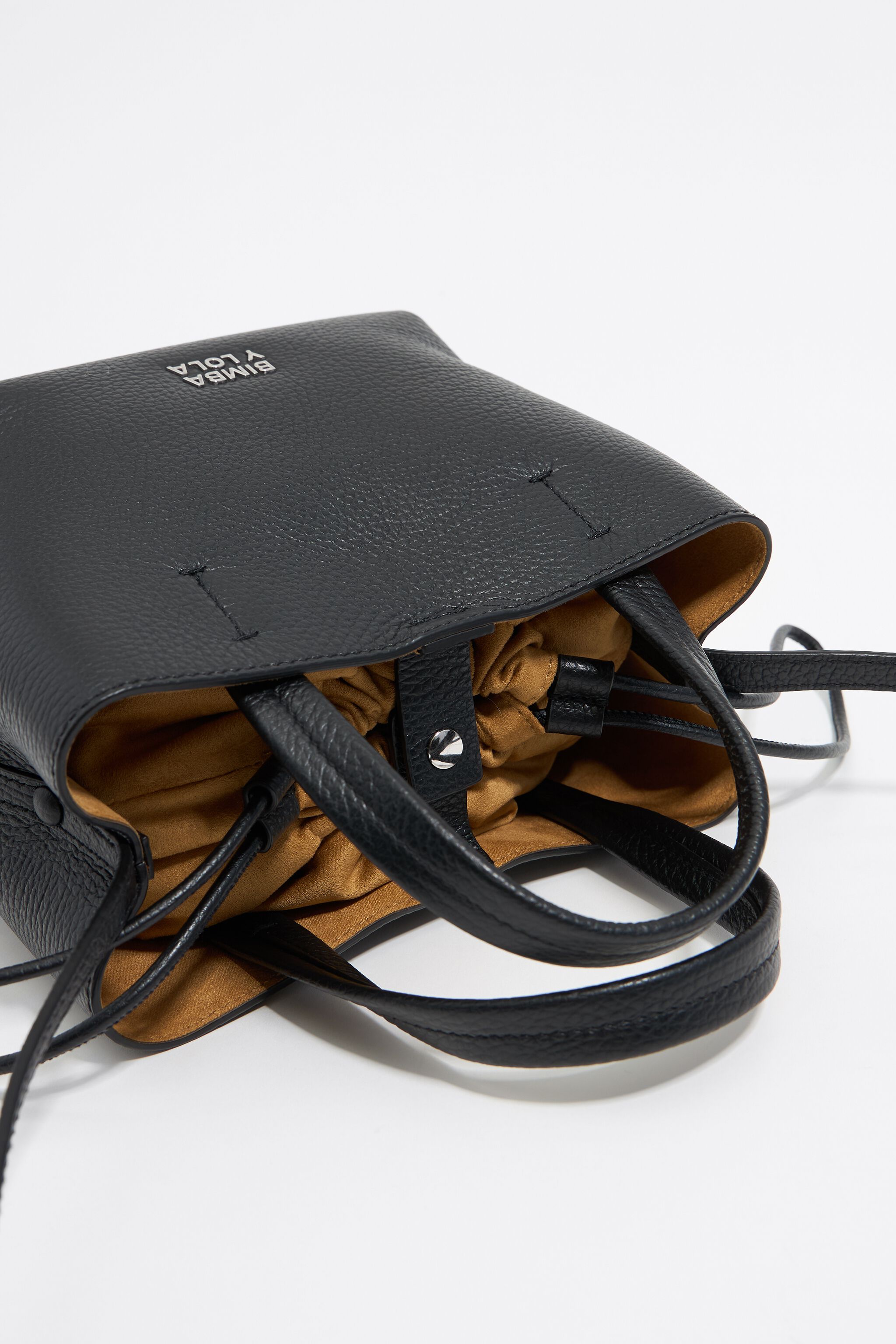 Mini black leather Chihuahua bag