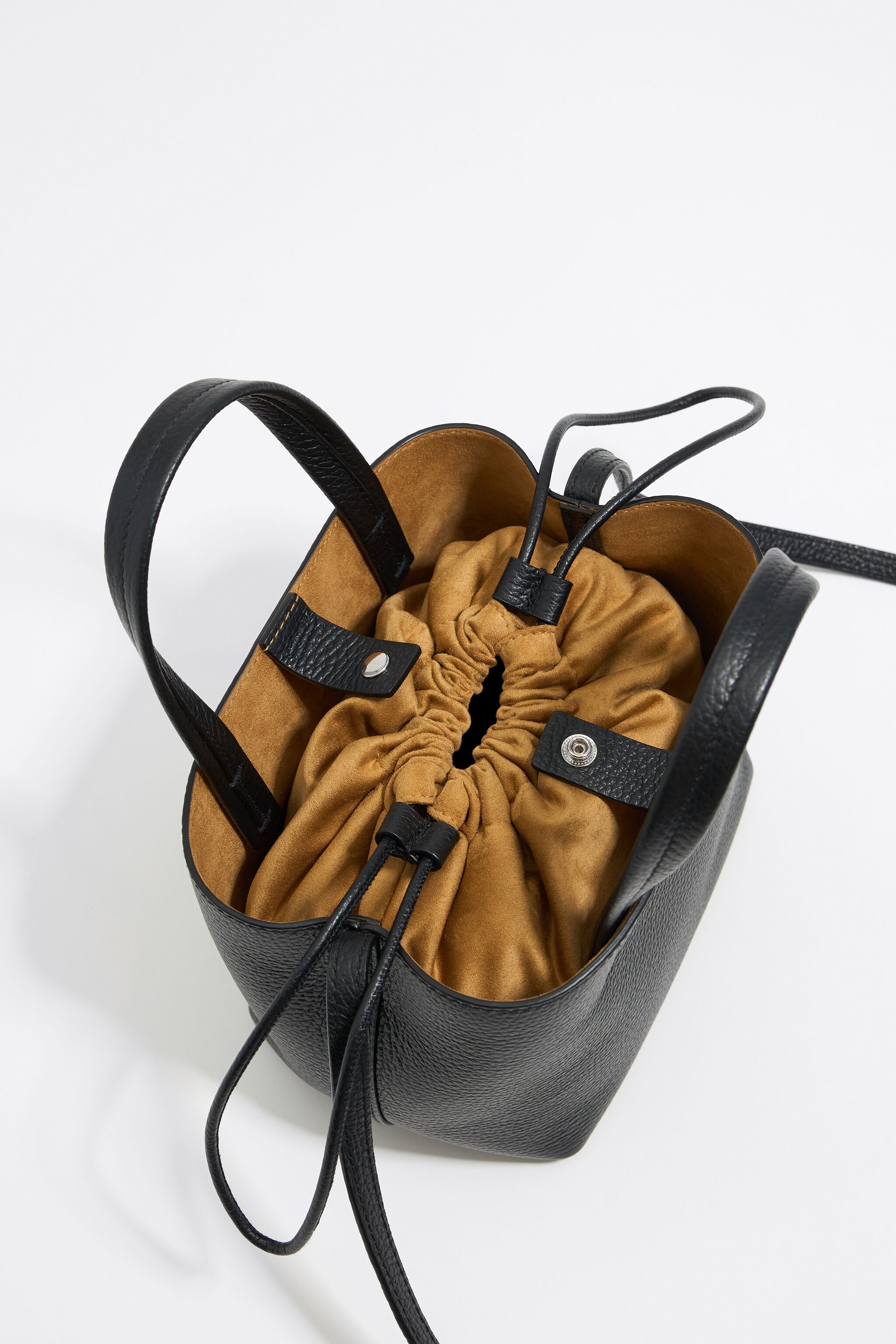 Mini black leather Chihuahua bag