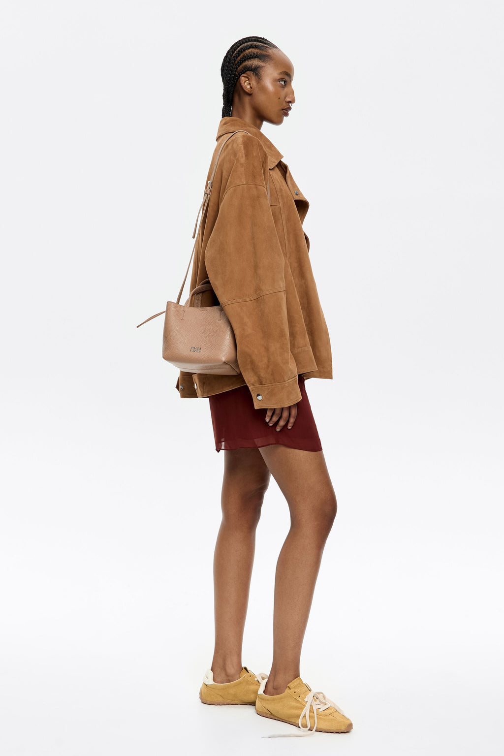 Mini light brown leather Chihuahua bag