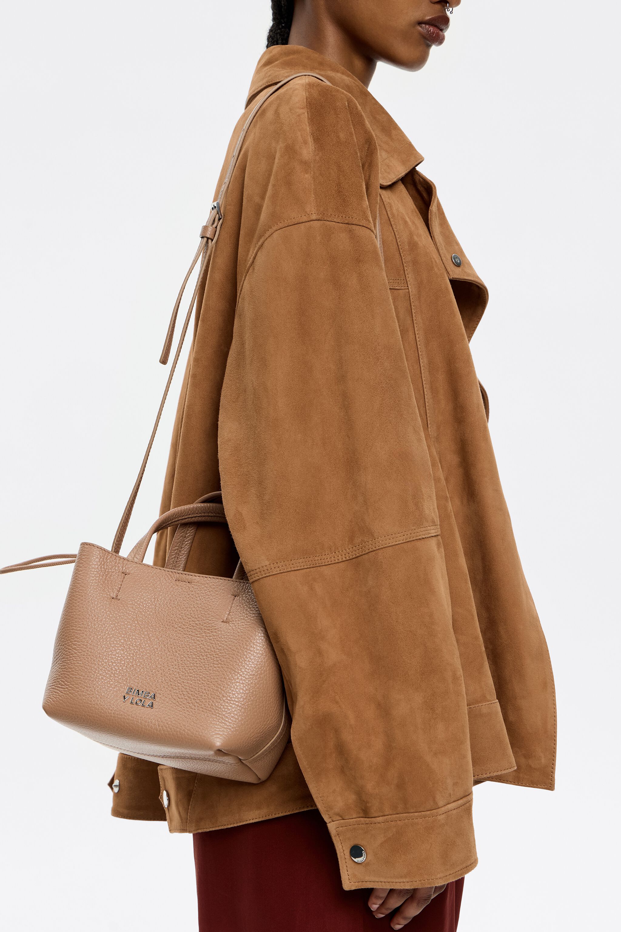 Mini light brown leather Chihuahua bag