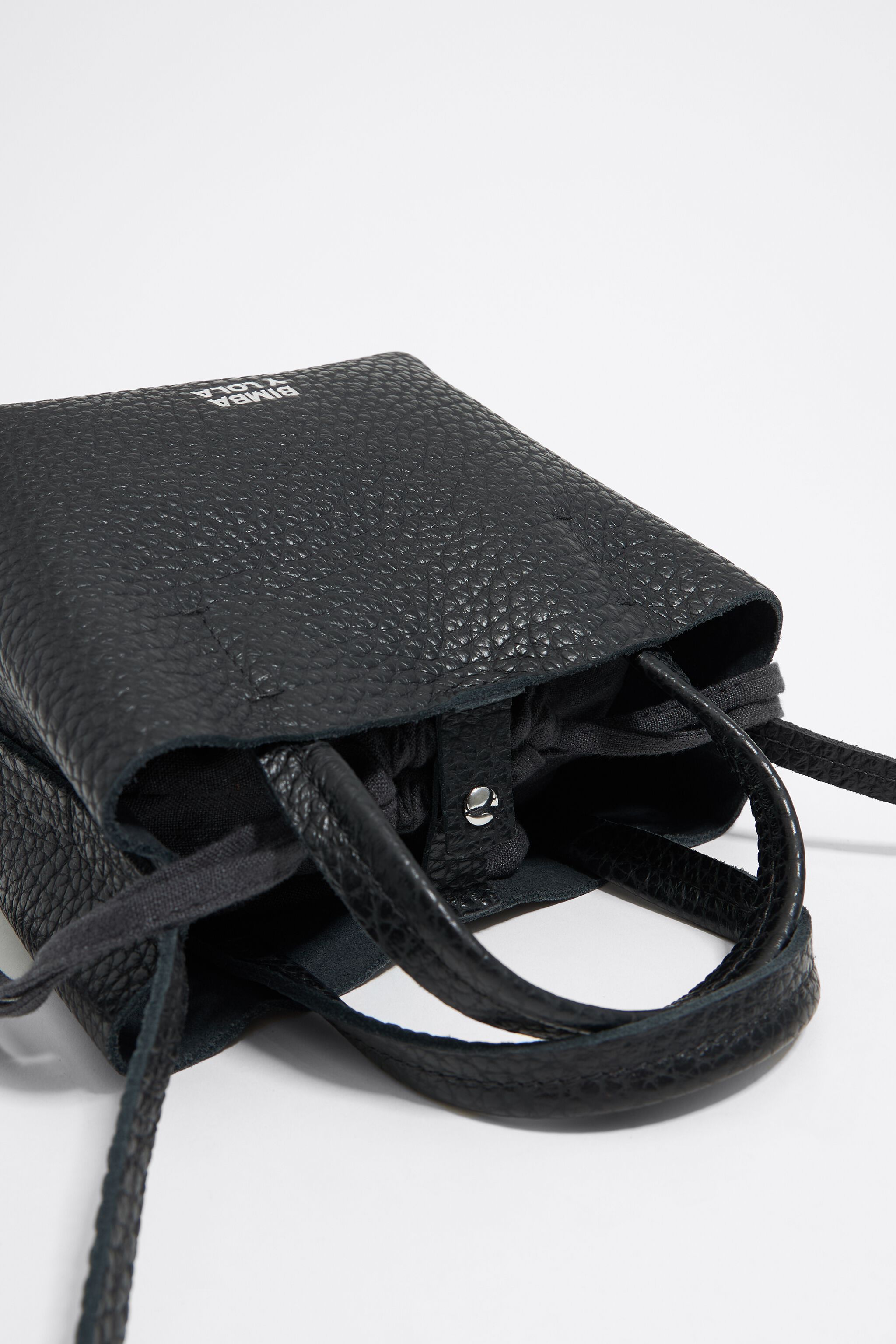 Mini black leather Chihuahua bag