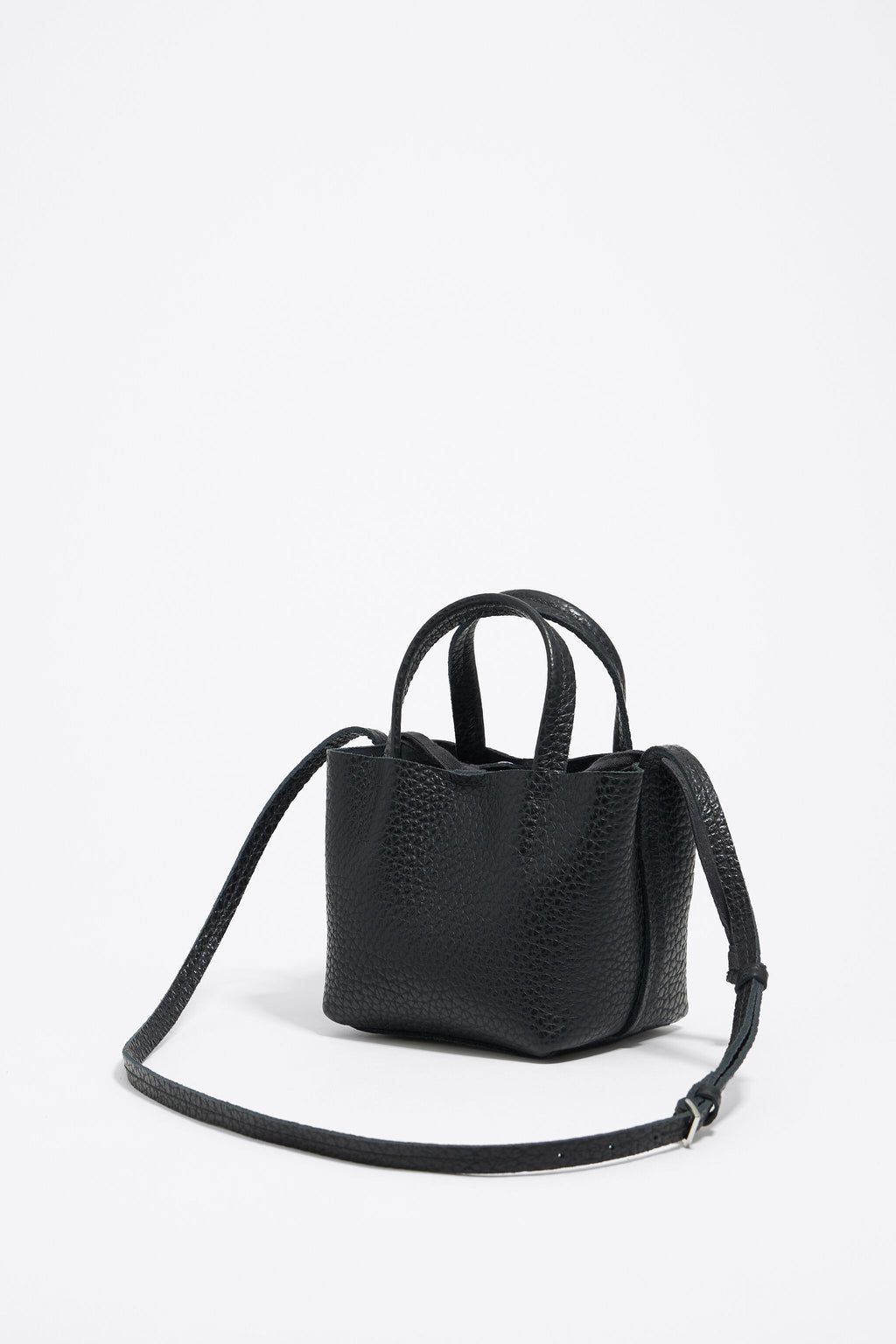 Mini black leather Chihuahua bag