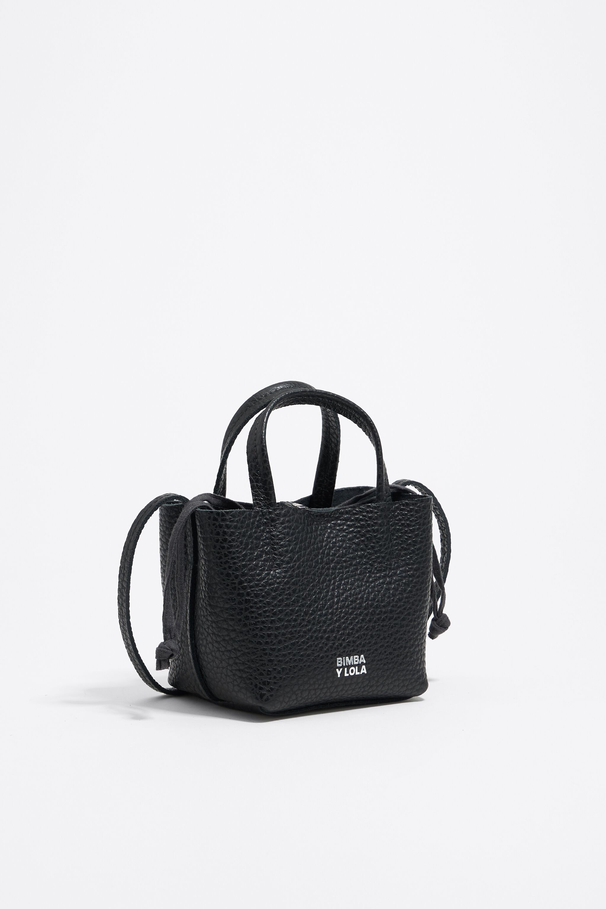 Mini black leather Chihuahua bag