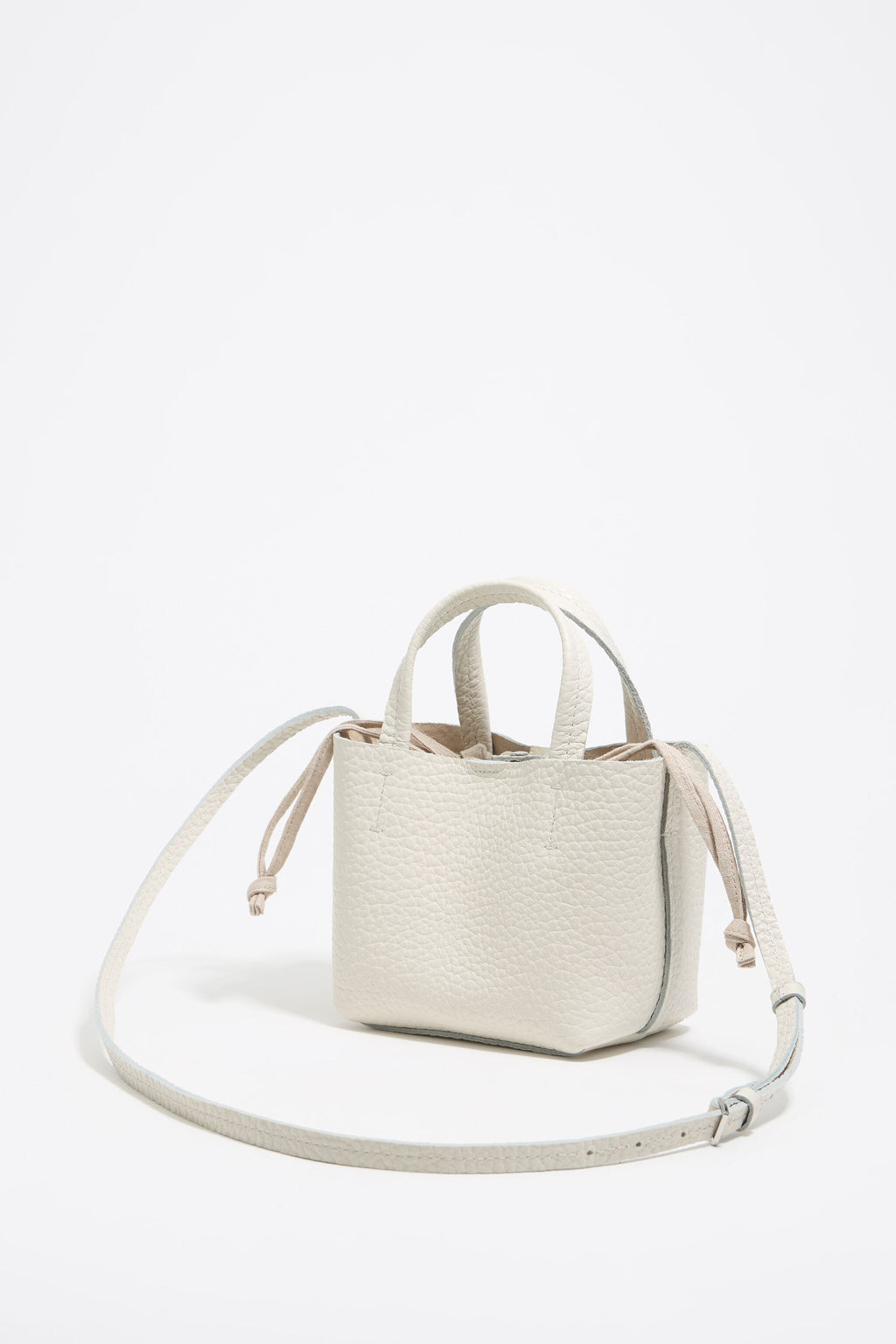 Mini off-white leather Chihuahua bag