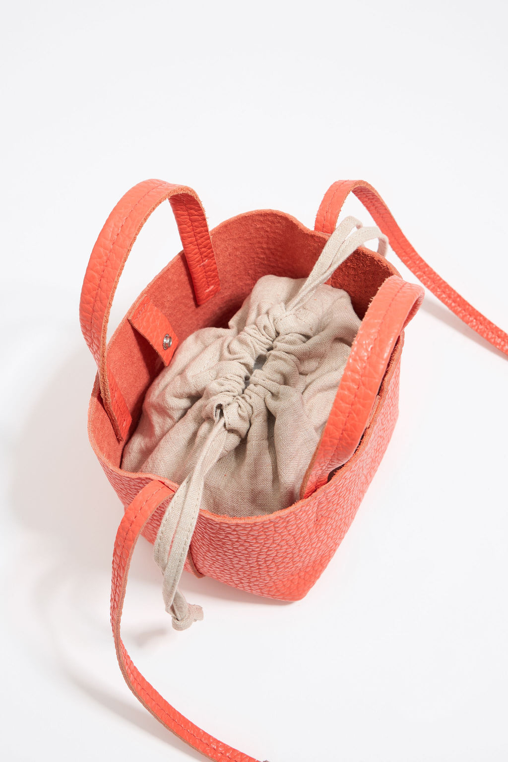Mini coral leather Chihuahua bag