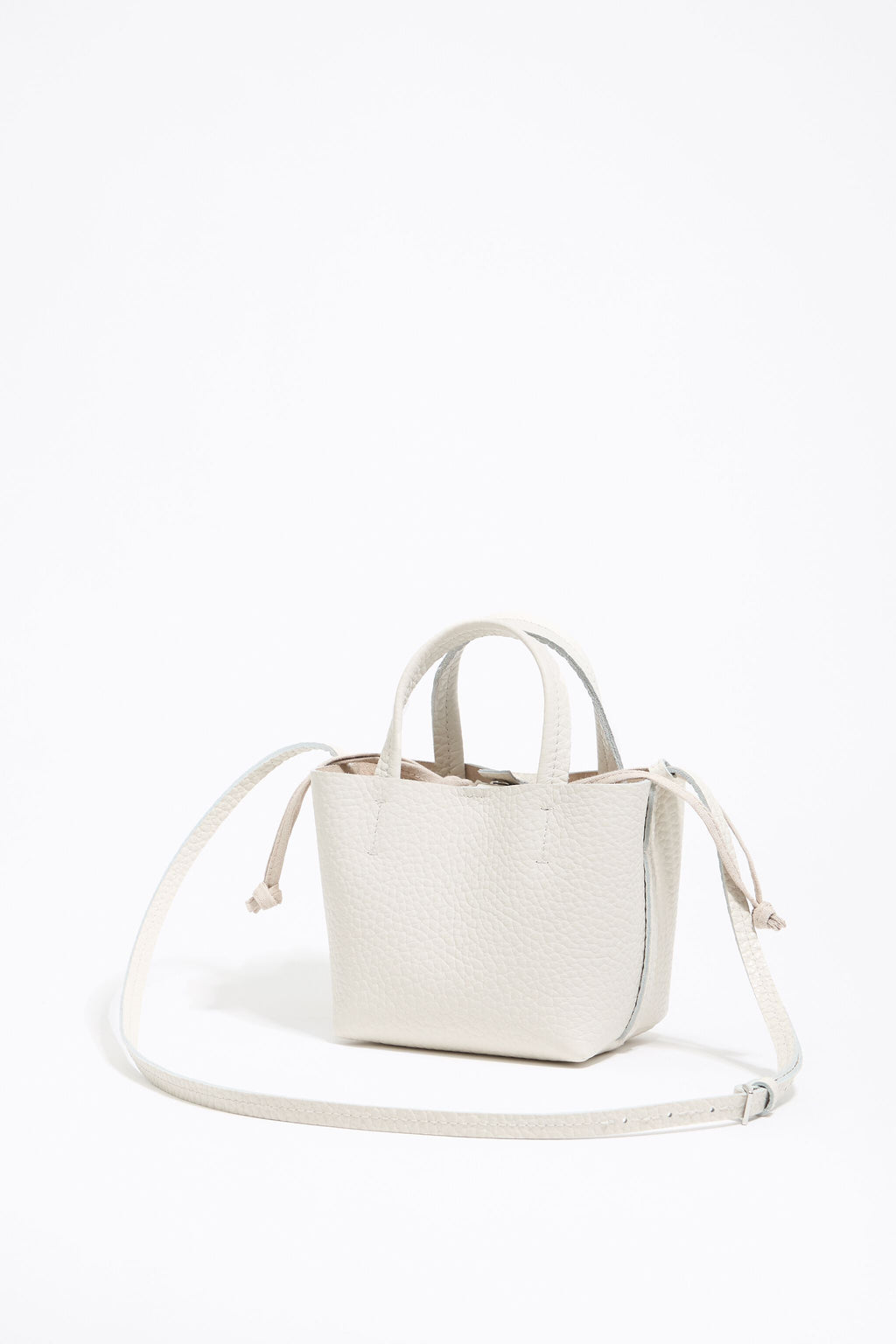 Mini off-white leather Chihuahua bag