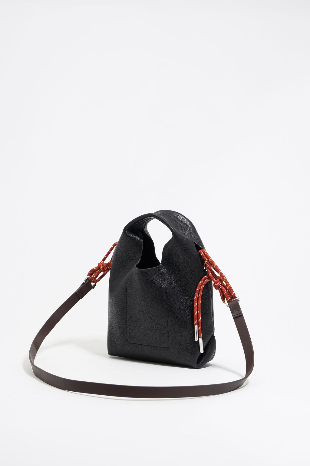 Black leather mini Paper bag