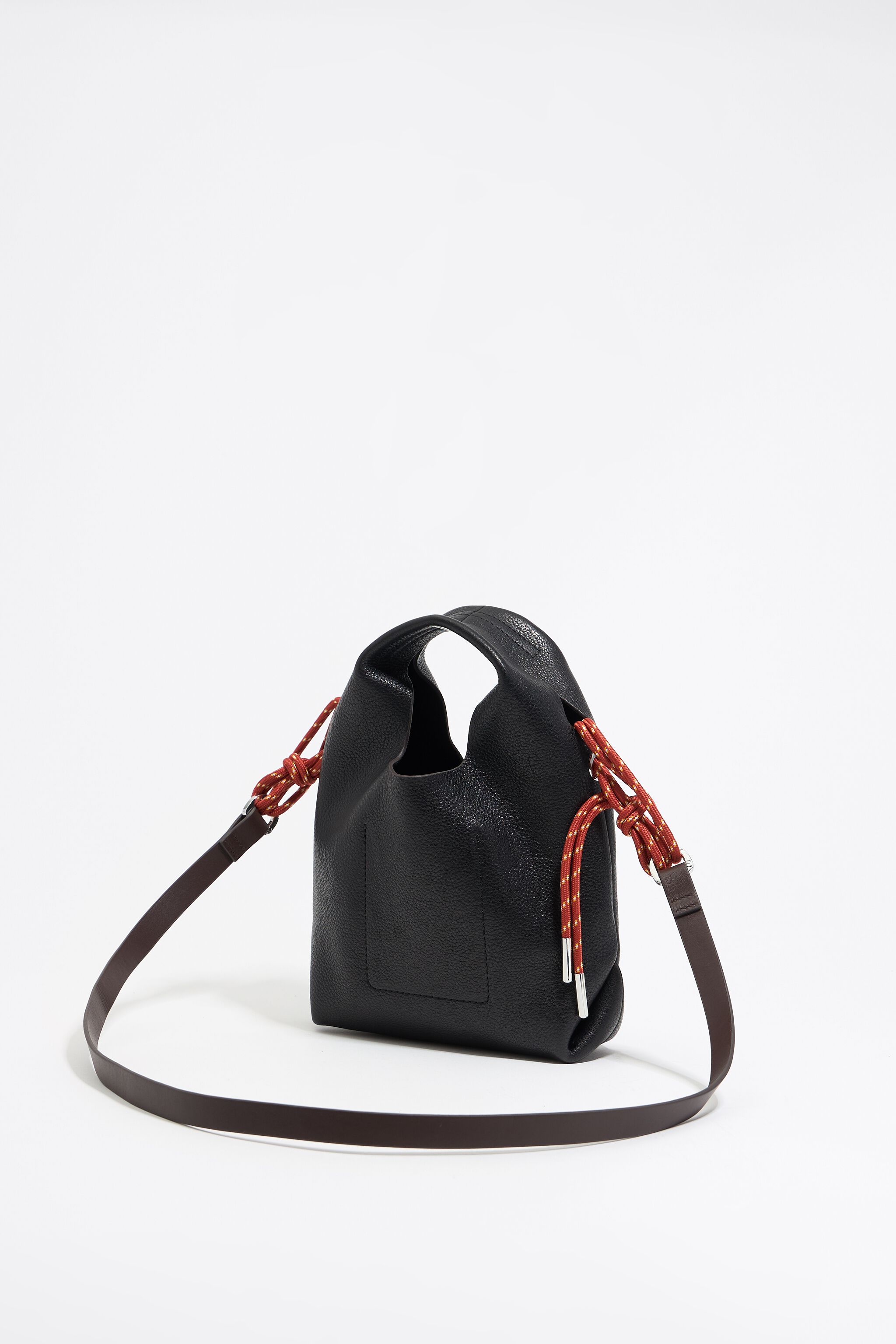 Black leather mini Paper bag