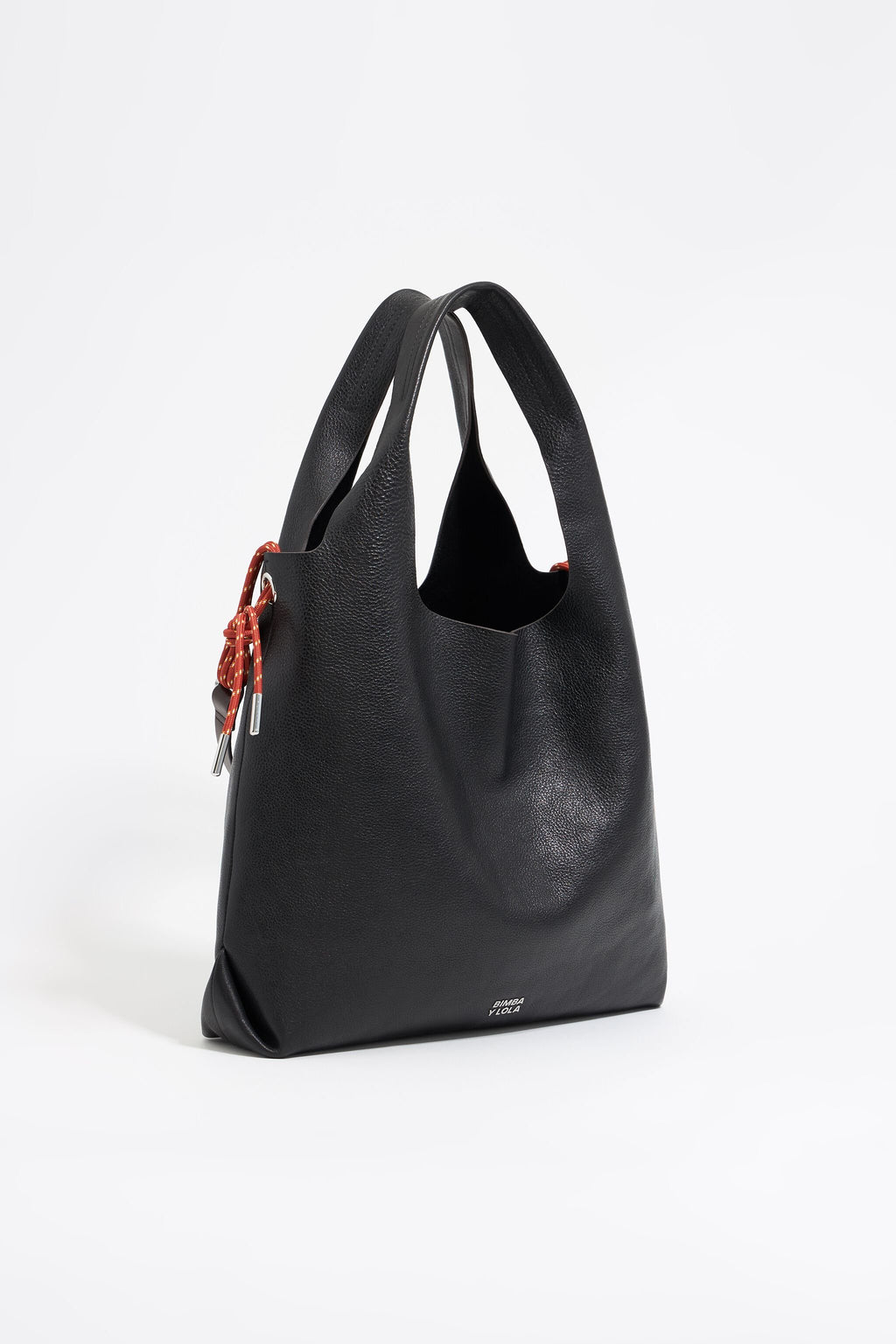 Large black leather Paper bag