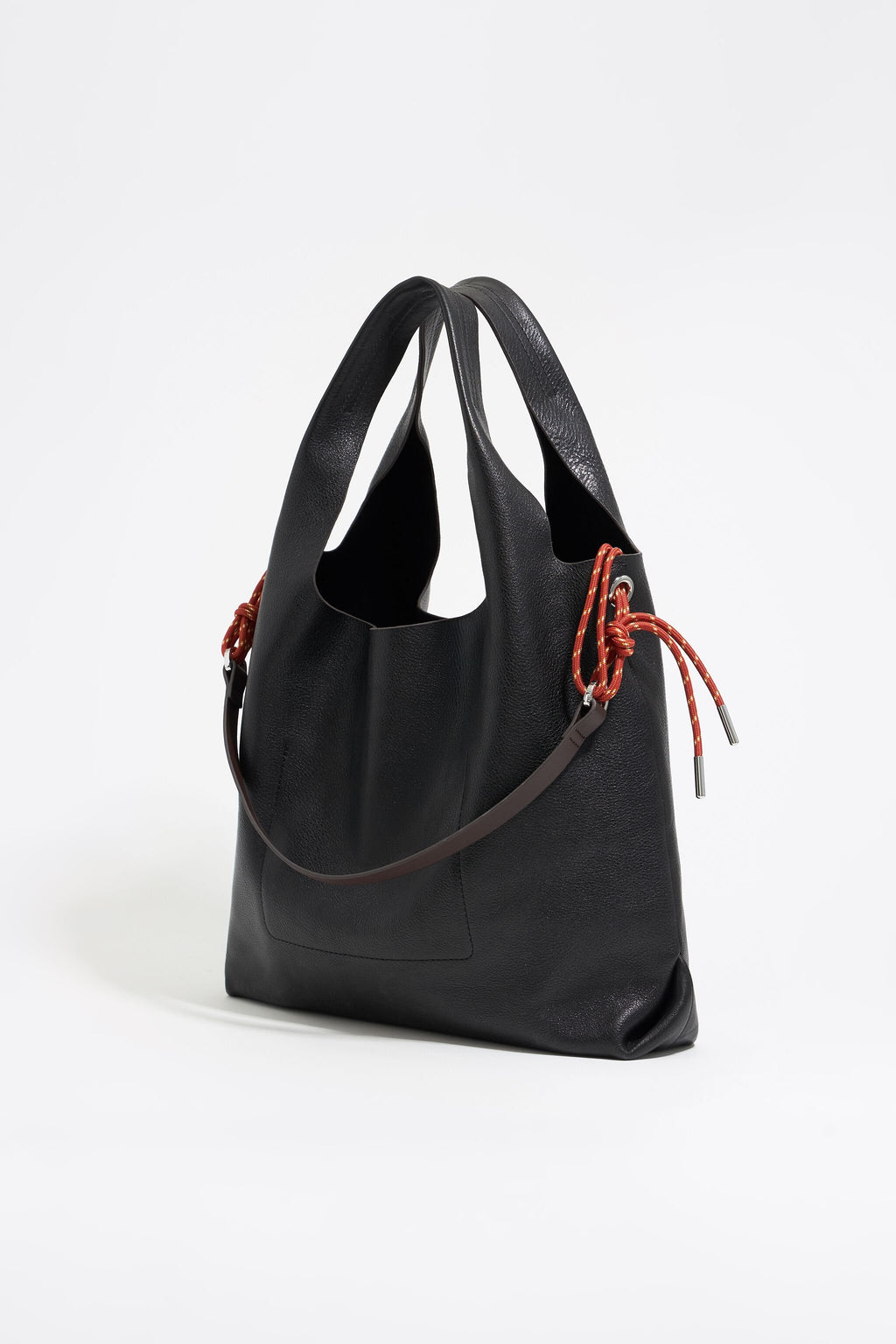 Large black leather Paper bag