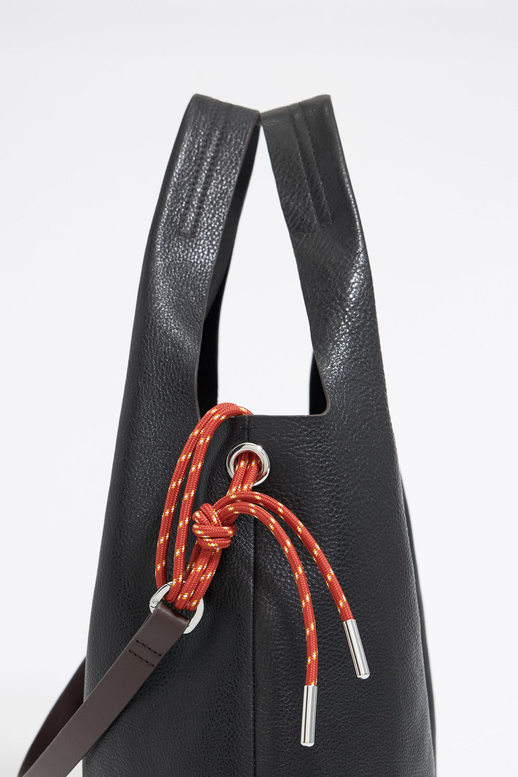 Large black leather Paper bag