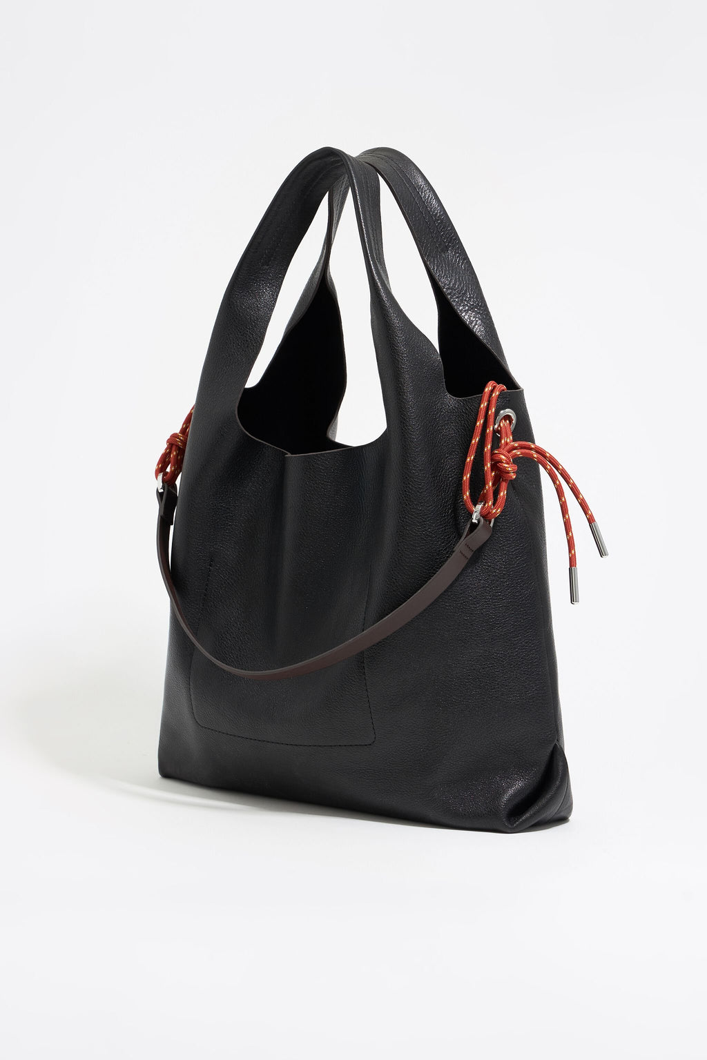 Large black leather Paper bag