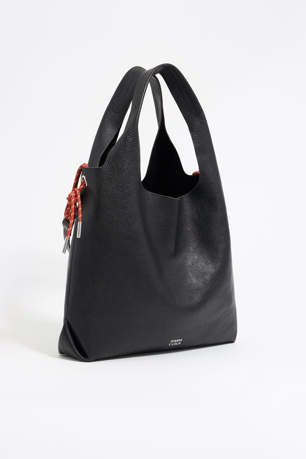 Large black leather Paper bag