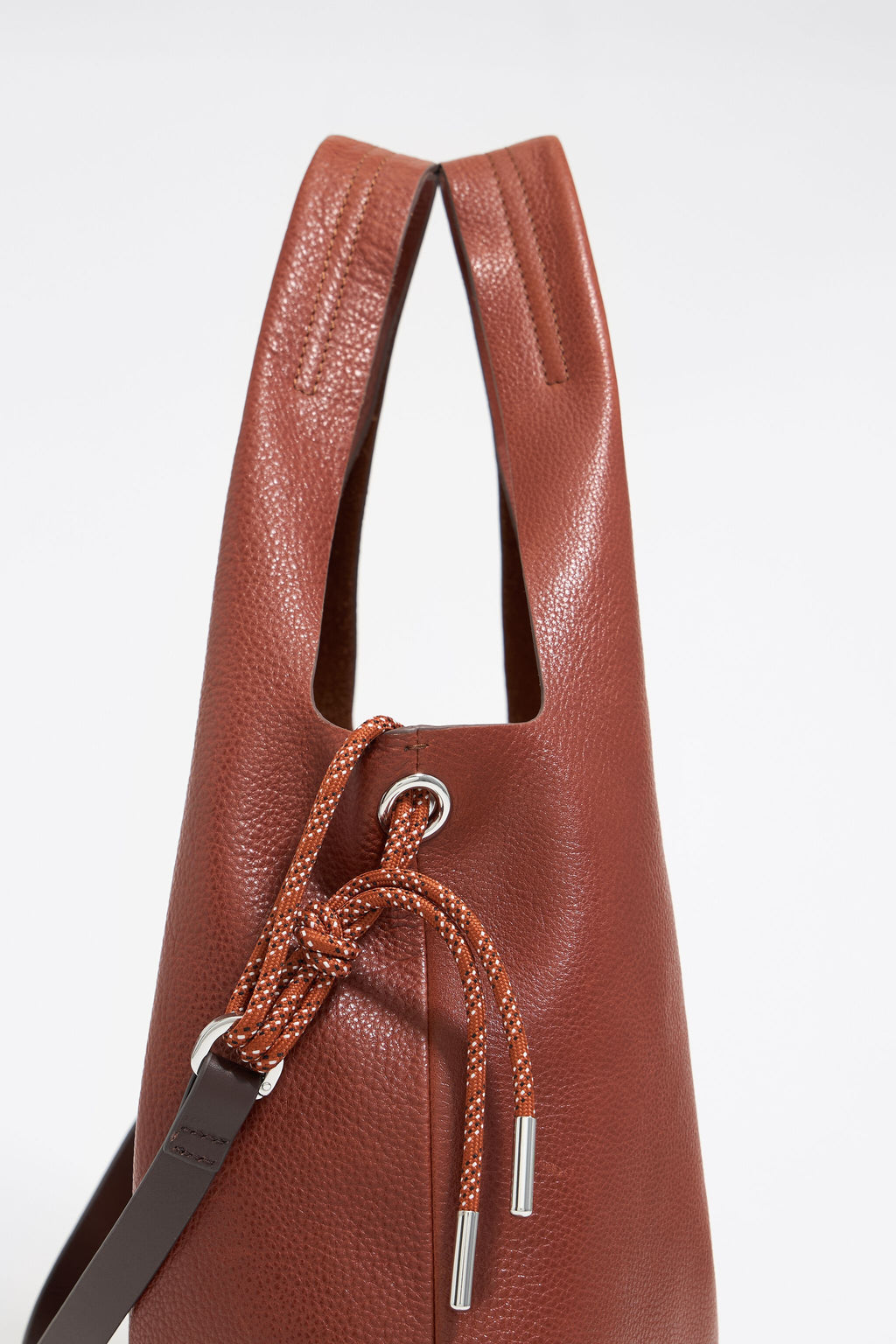 Large chestnut leather Paper bag