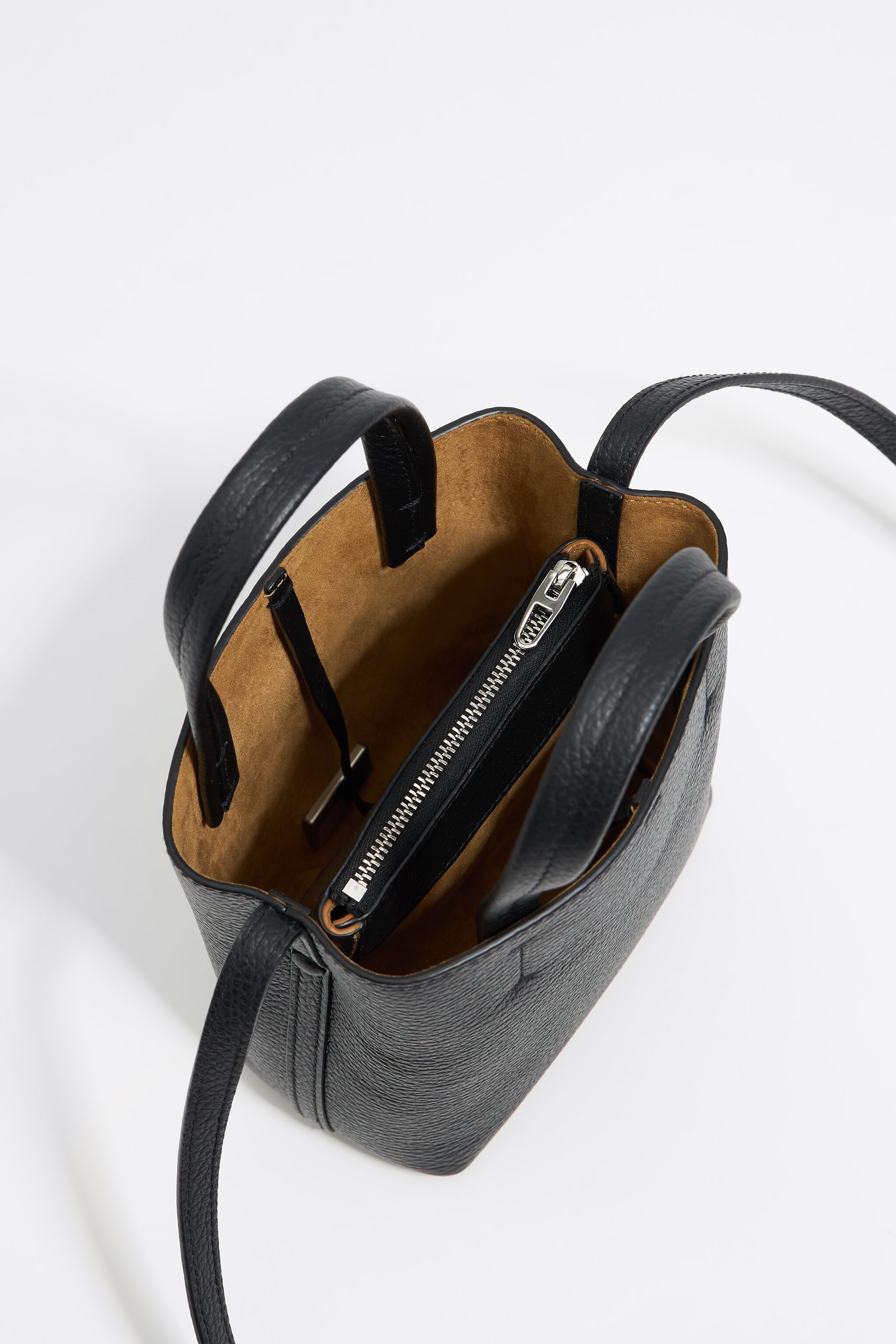 Mini black leather Chihuahua bag