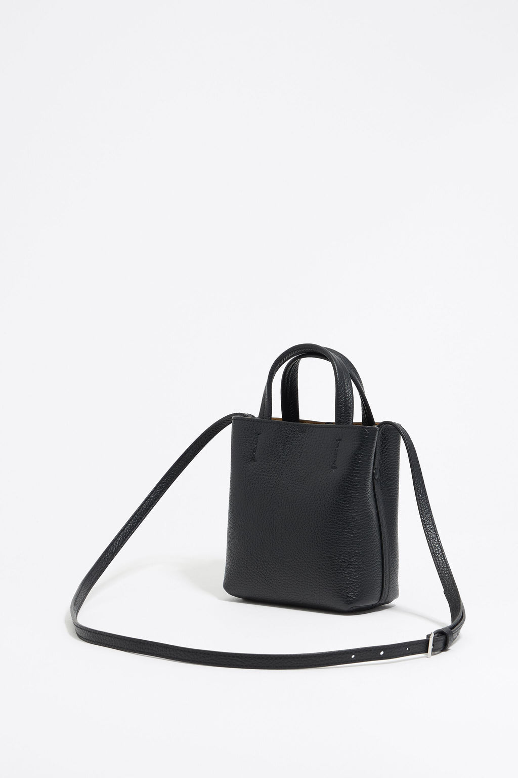 Mini black leather Chihuahua bag