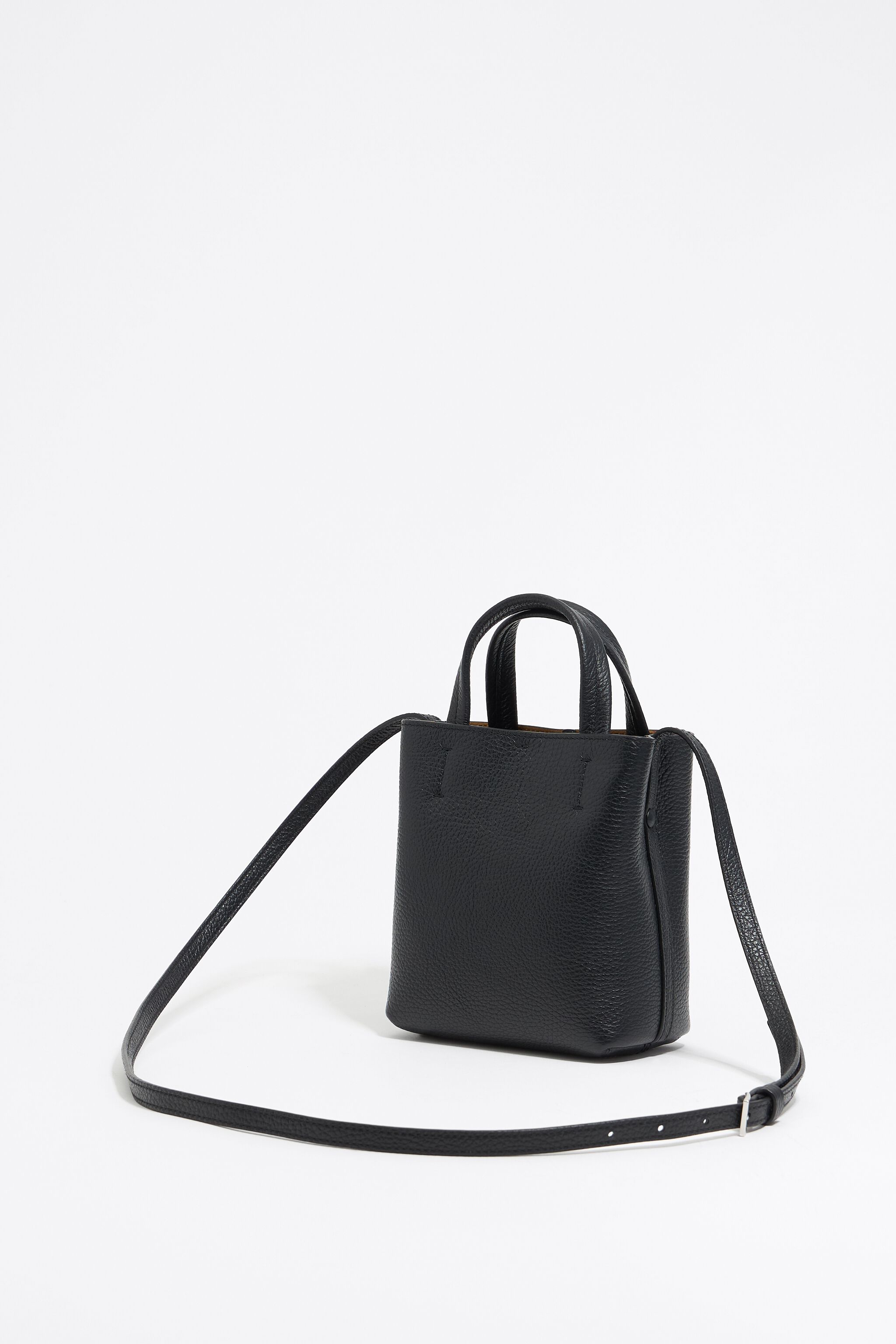 Mini black leather Chihuahua bag