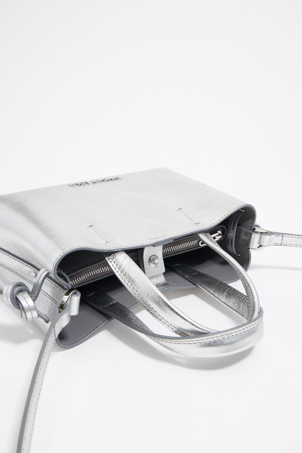 Mini silver leather Chihuahua bag